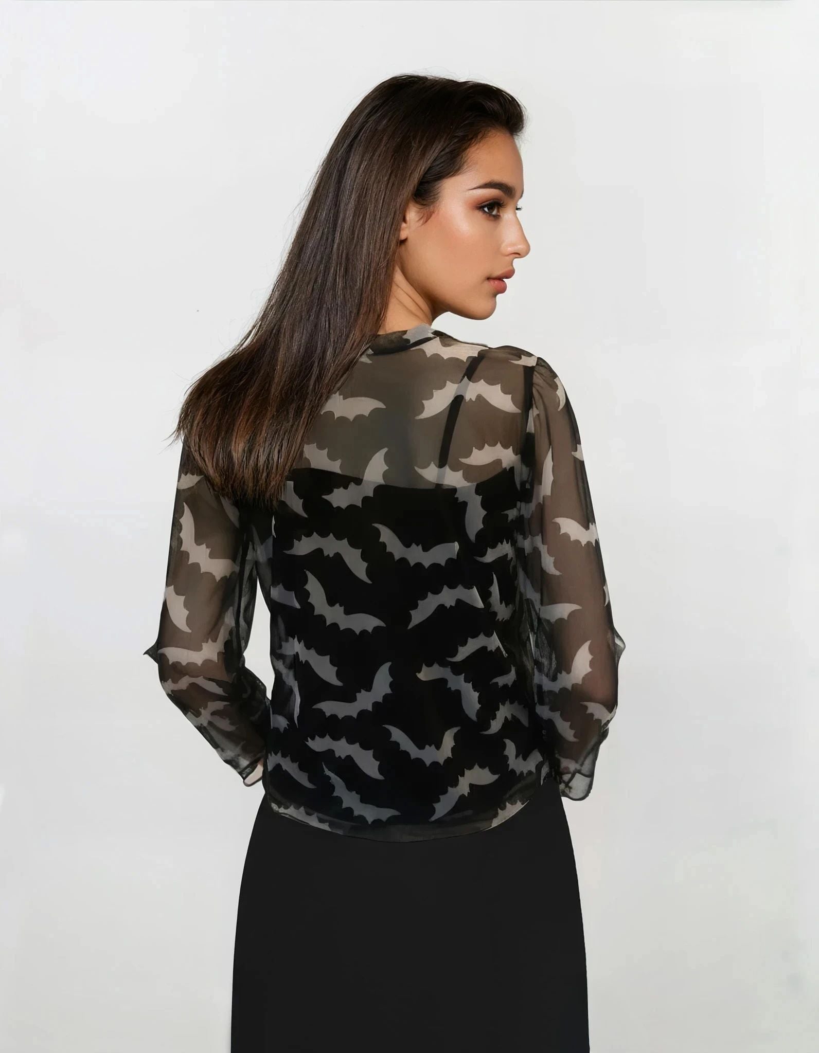 Chandail mesh avec imprimé chauves-souris