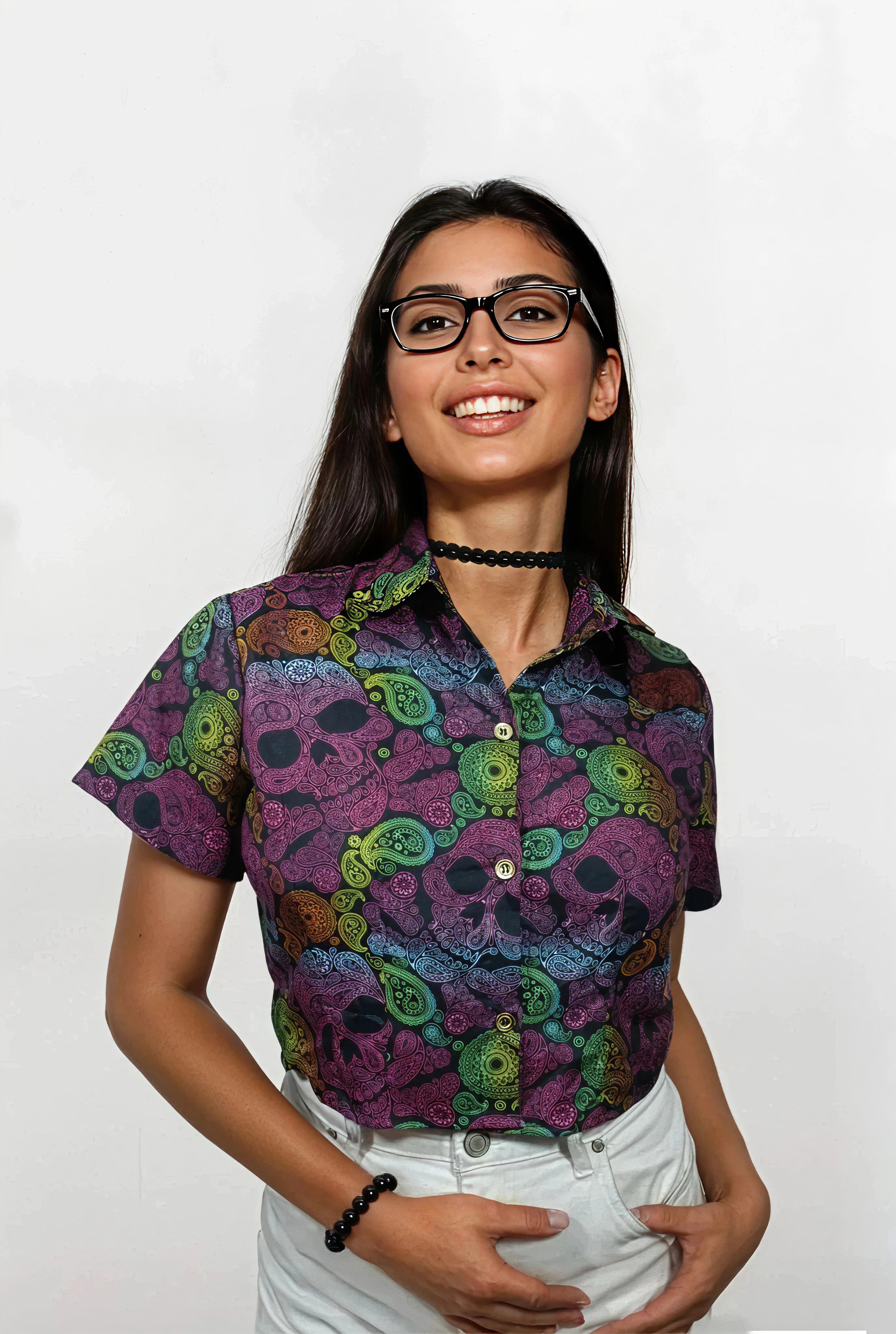 Chemise crop skull paisley