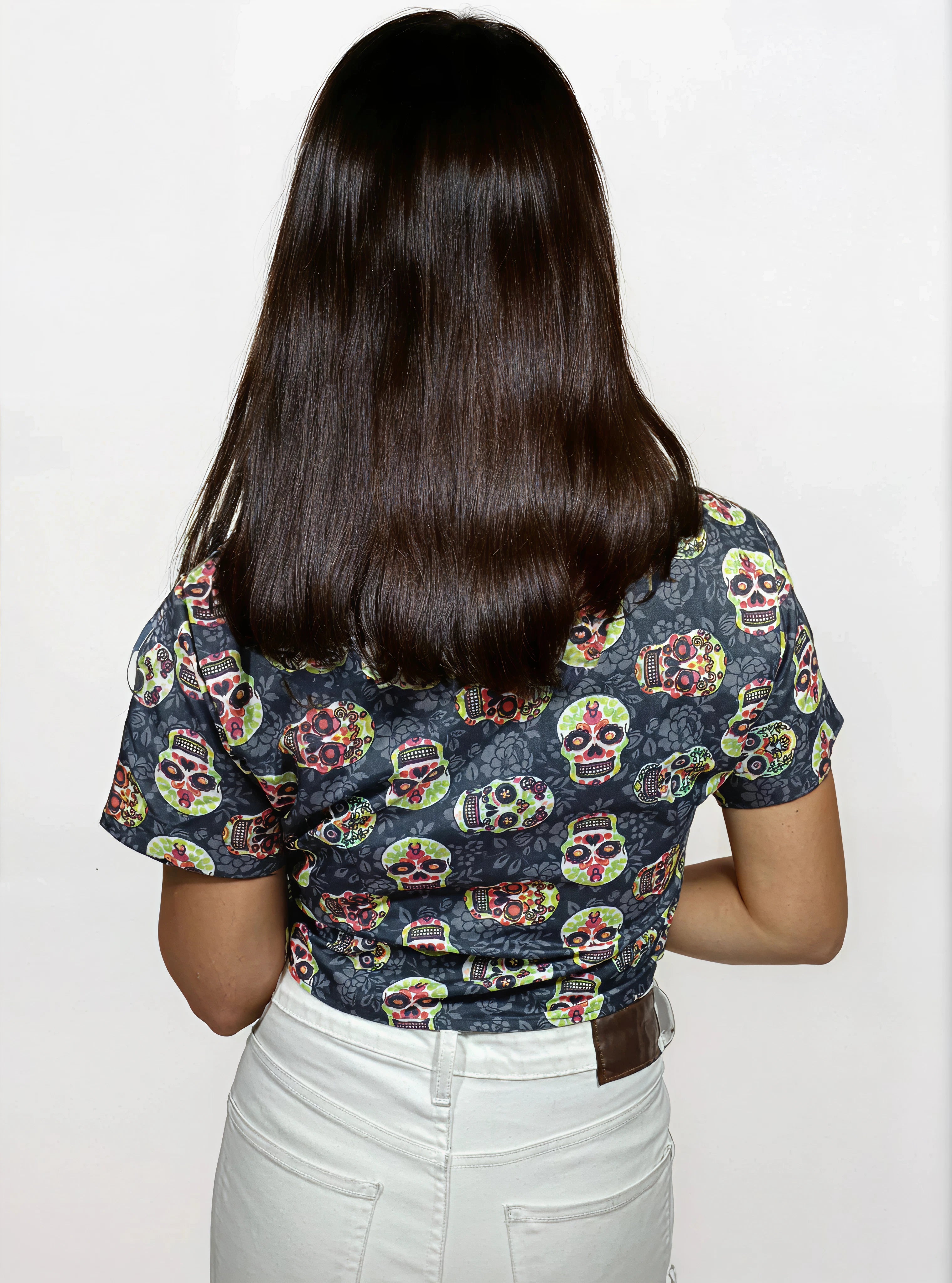 Chemise crop tête de mort