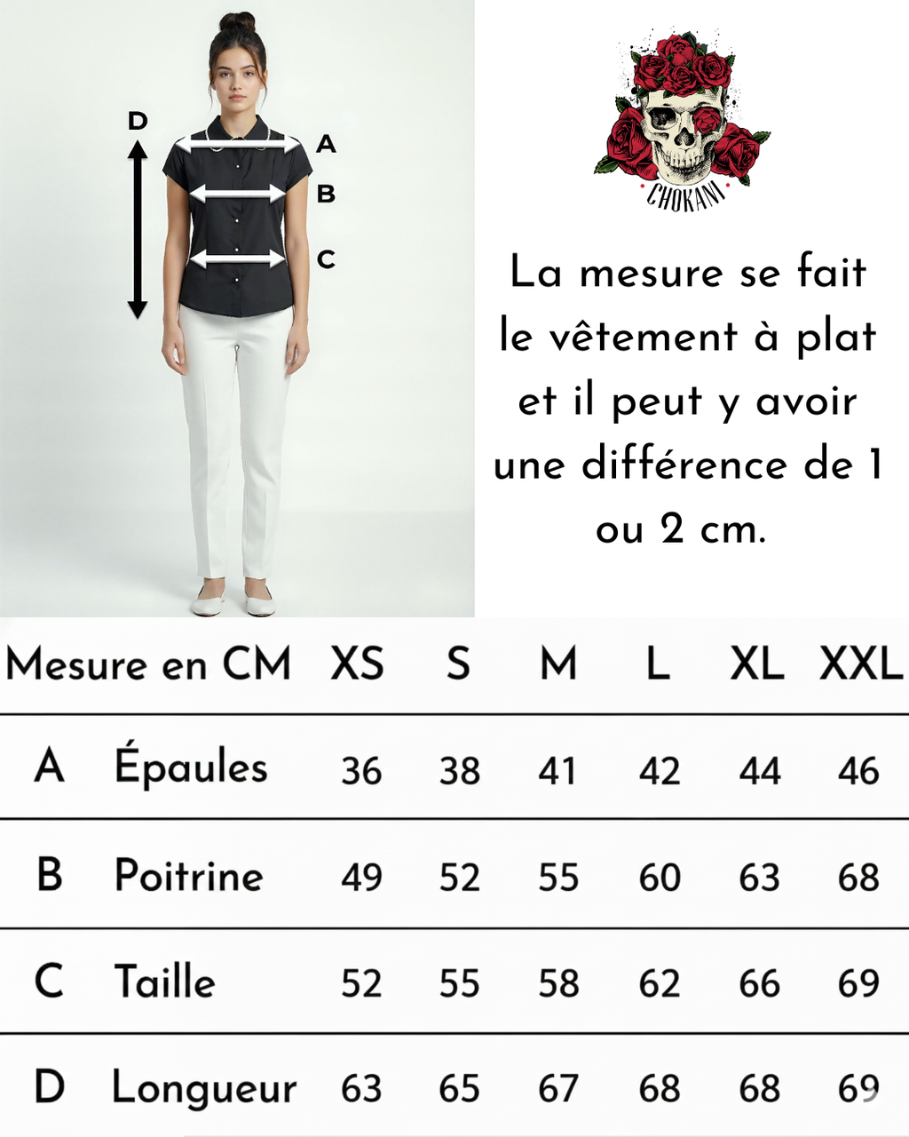 Haut noir ajusté avec col décoratif