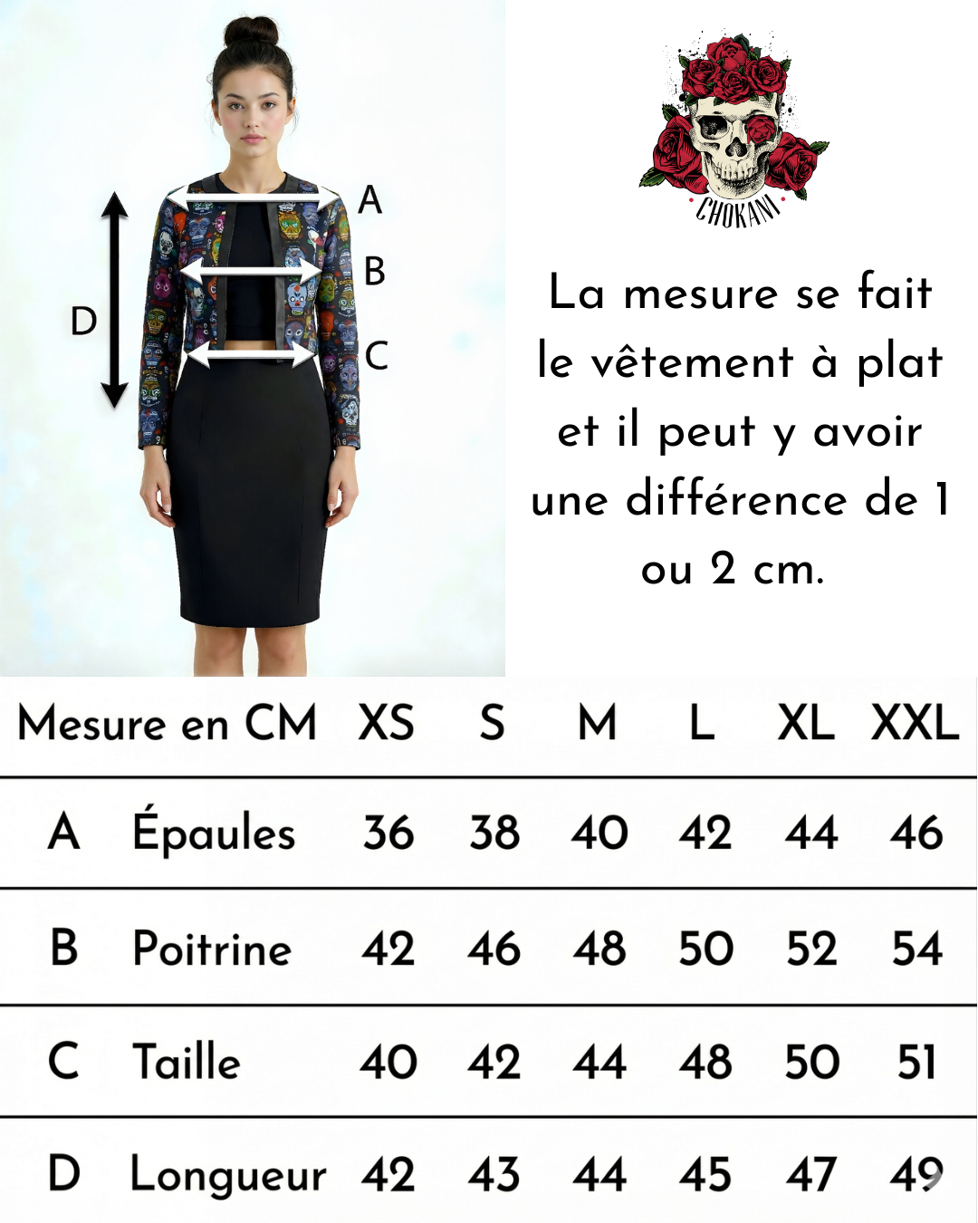 Crop blazer skull vibrant