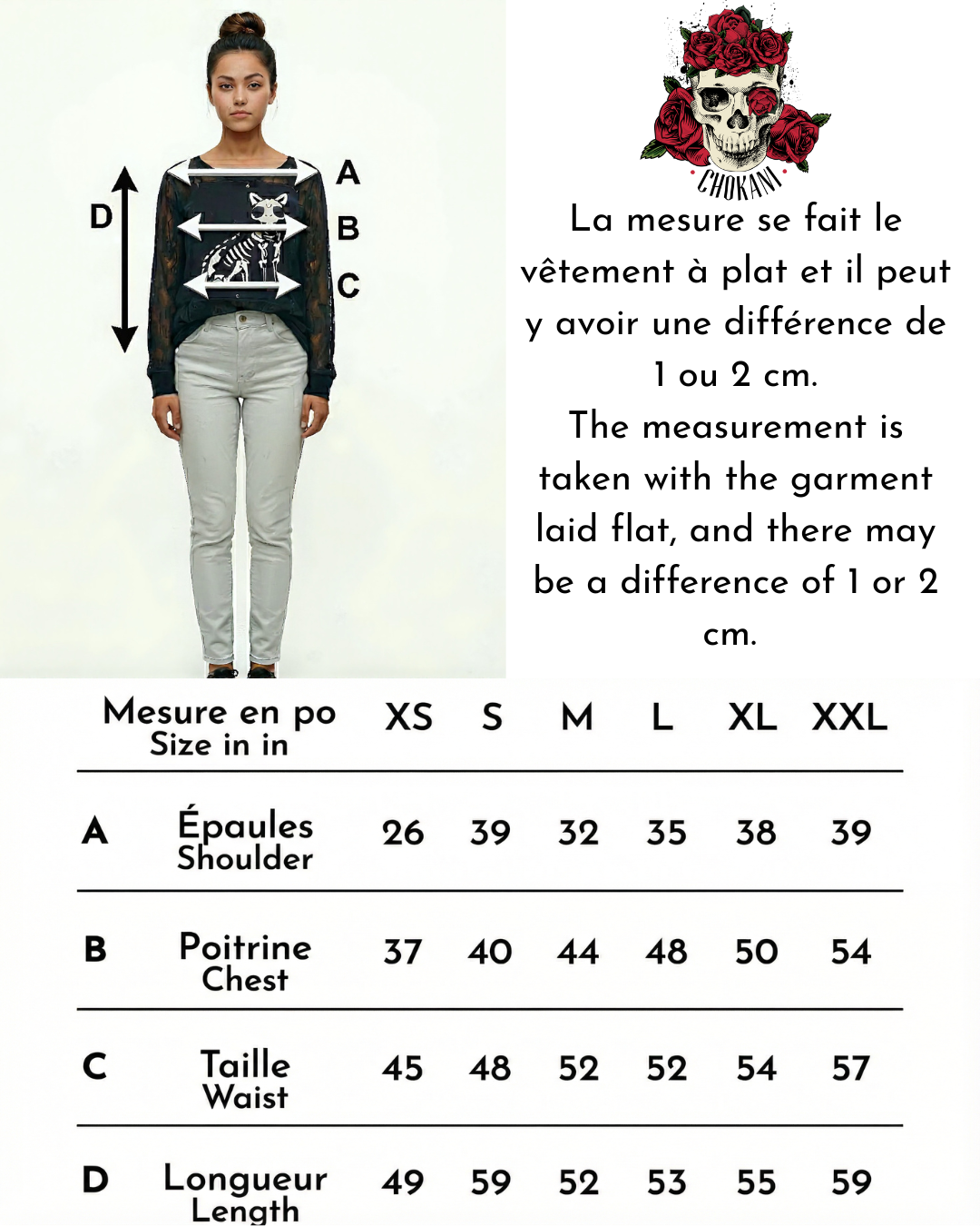 Top dentelle noir avec squelette de chat