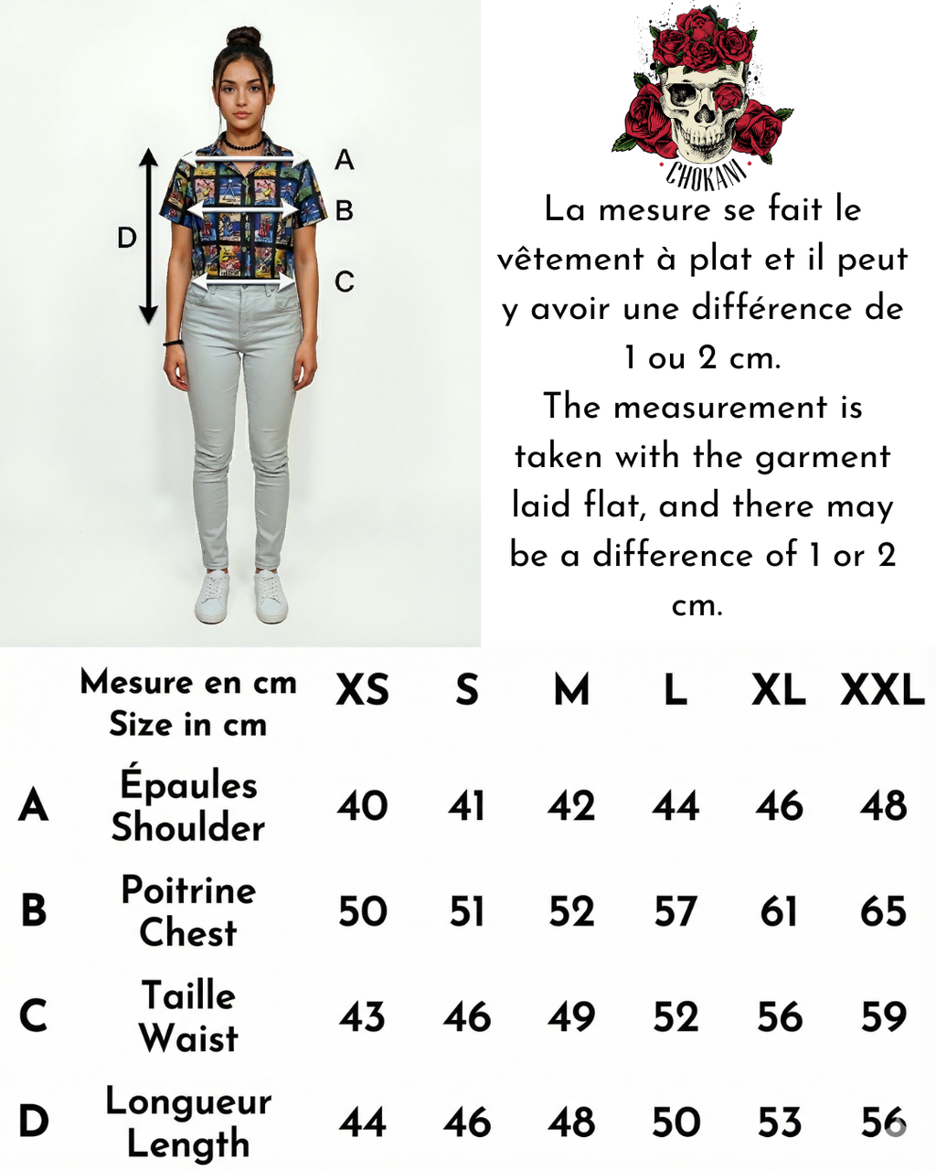 Chemise crop lotería mexicaine