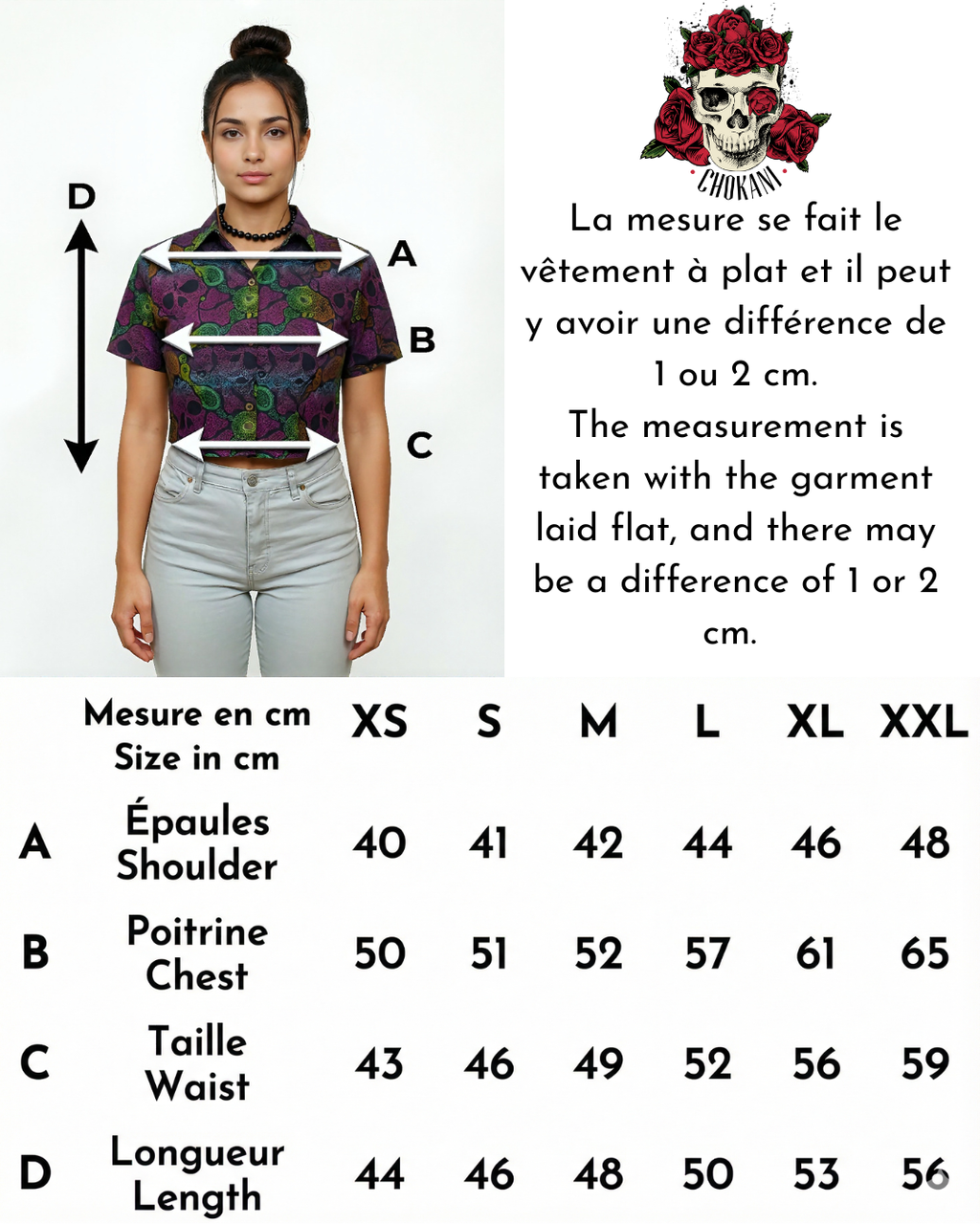 Chemise crop skull paisley