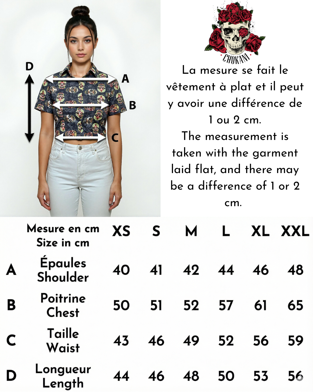 Chemise crop tête de mort