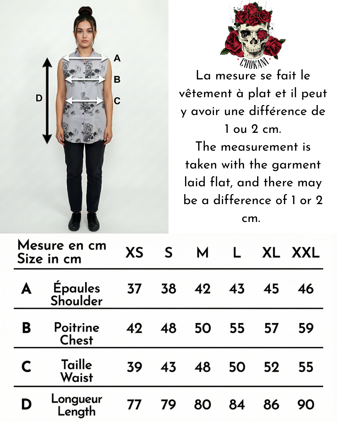 Tunique longue mauve sans manches crânes