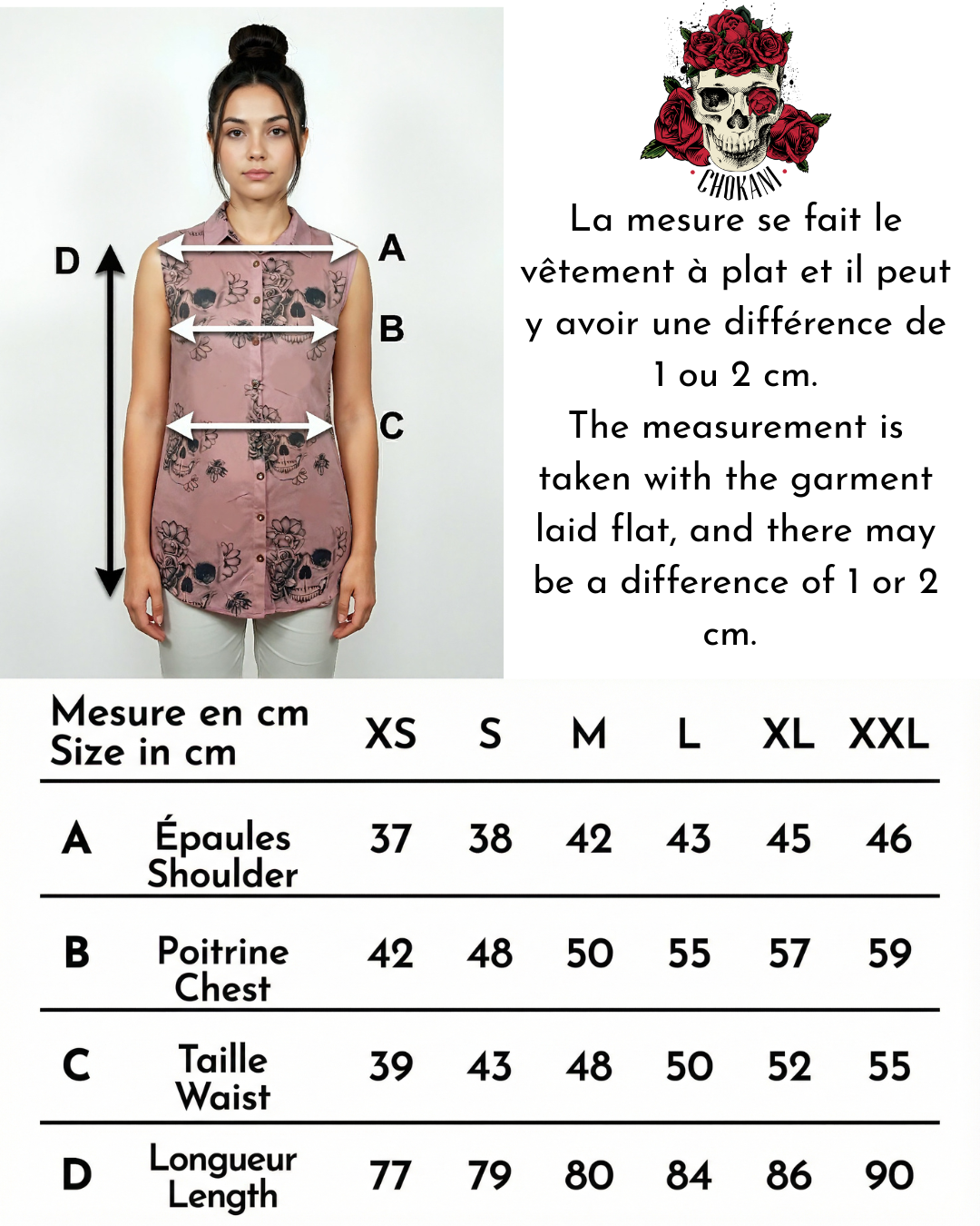 Robe tunique sans manches inspiration Día de los Muertos