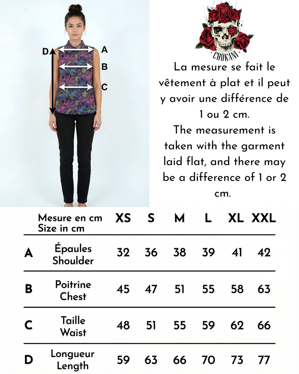 Top sans manches alternatif Skull & paisley