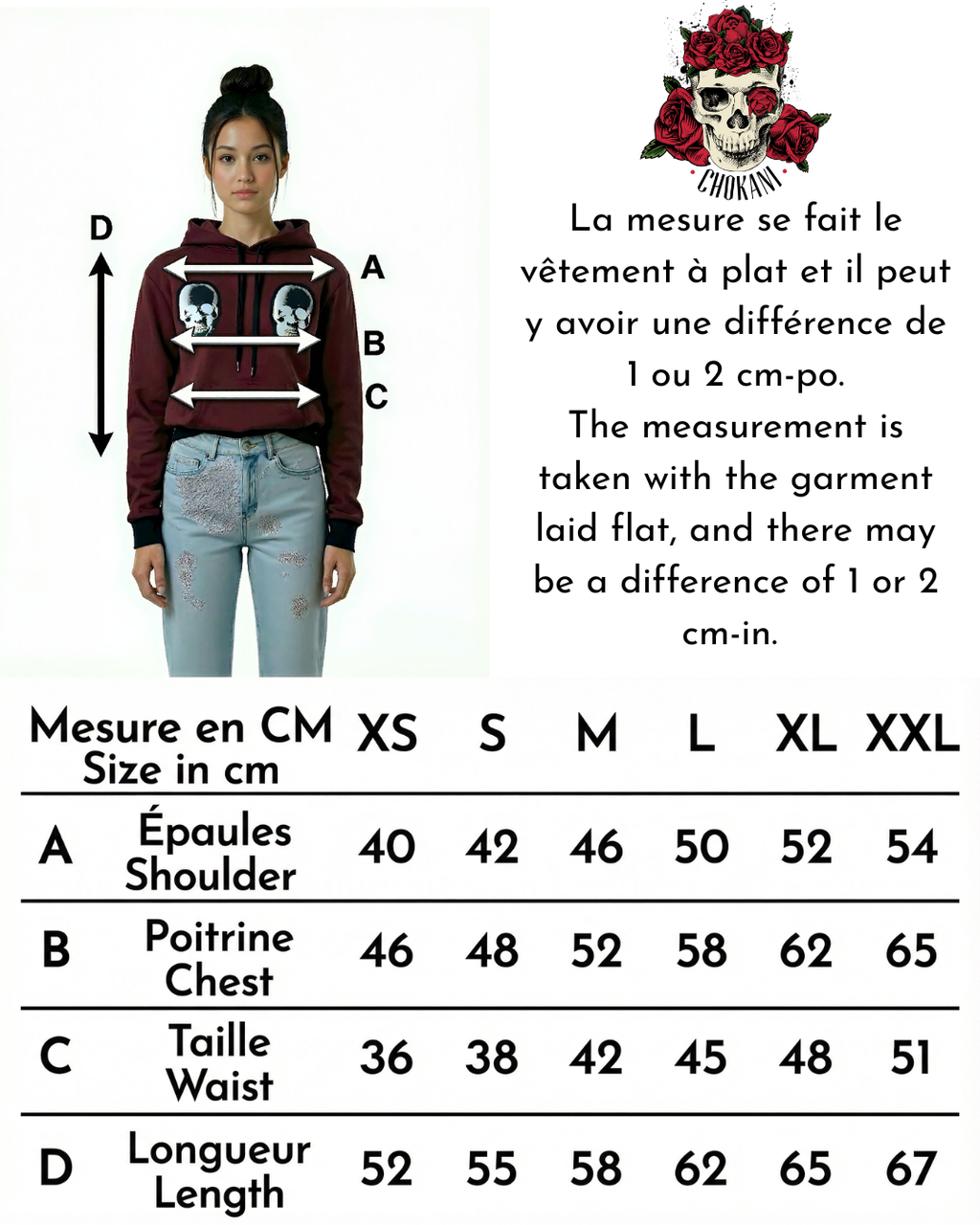 Hoodie Gothic Bordeaux