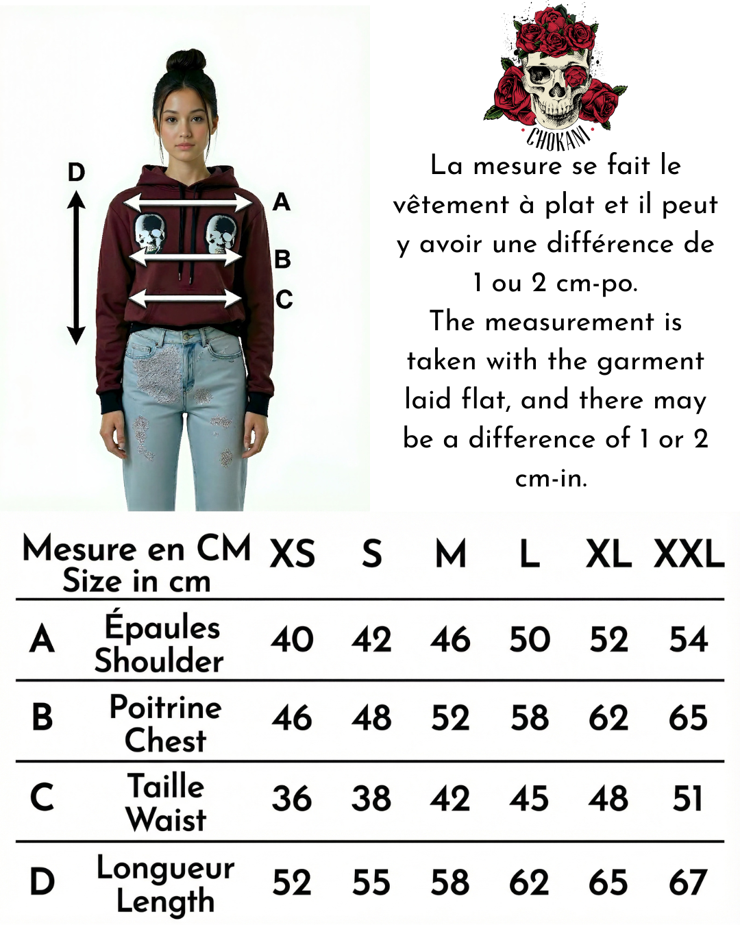 Hoodie Gothic Bordeaux