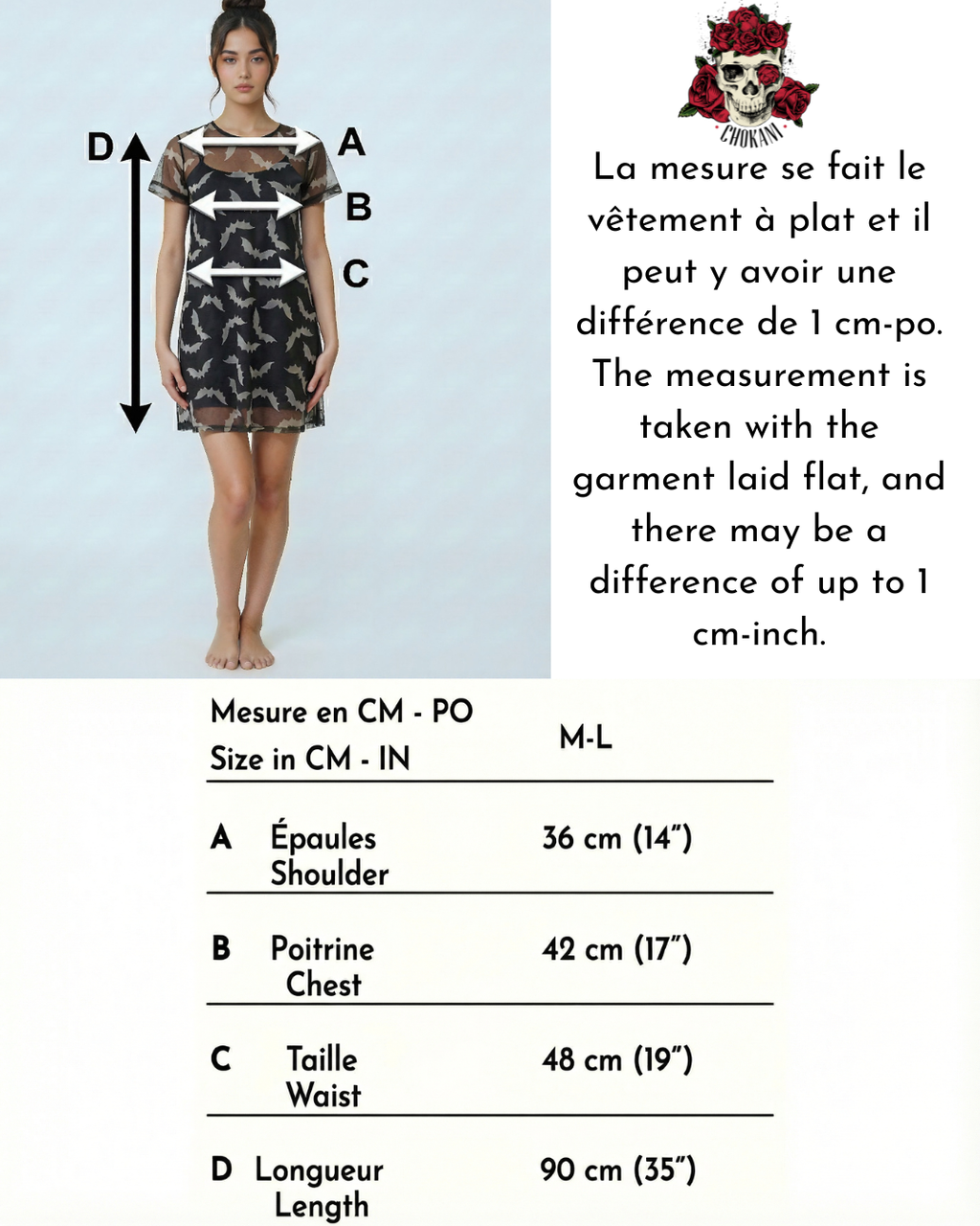 Robe mesh noire chauves-souris