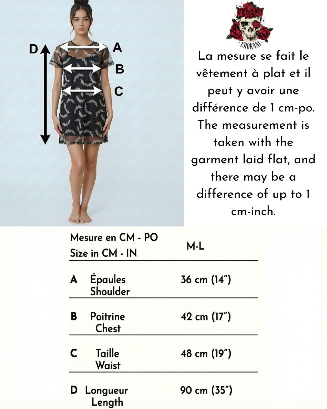 Robe mesh noire chauves-souris