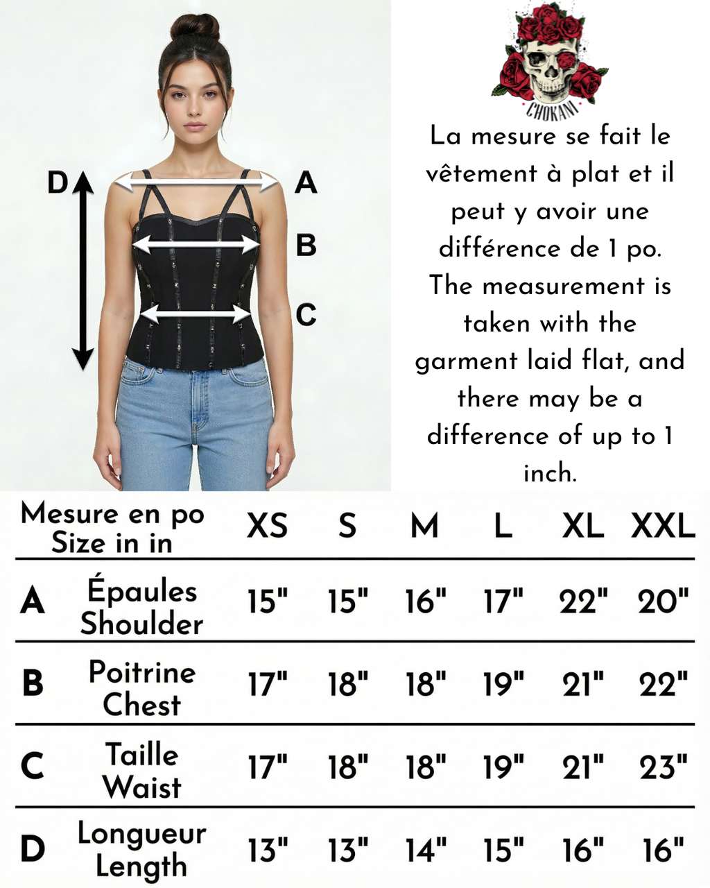Blouse corset noire à bretelles fines