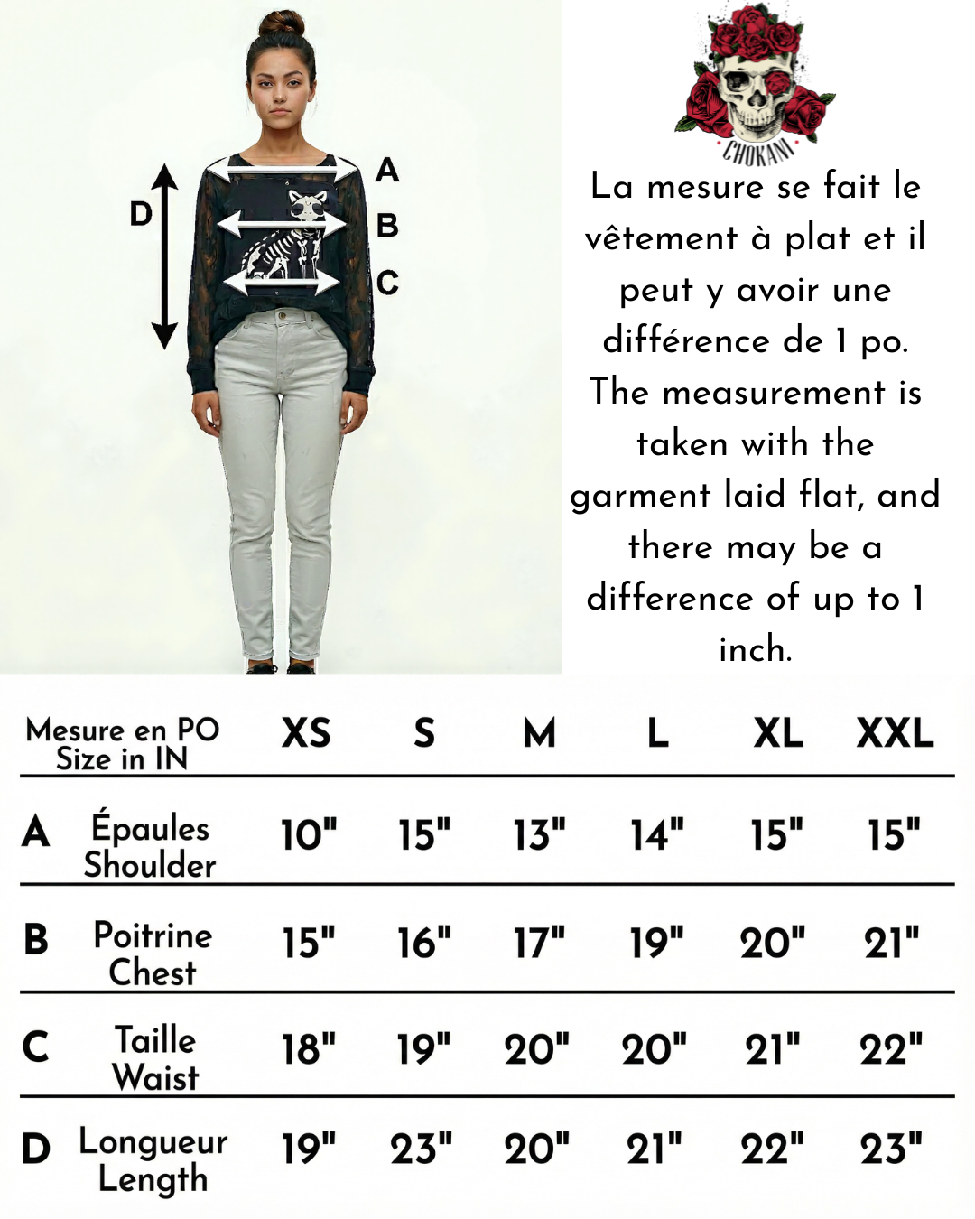 Top dentelle noir avec squelette de chat