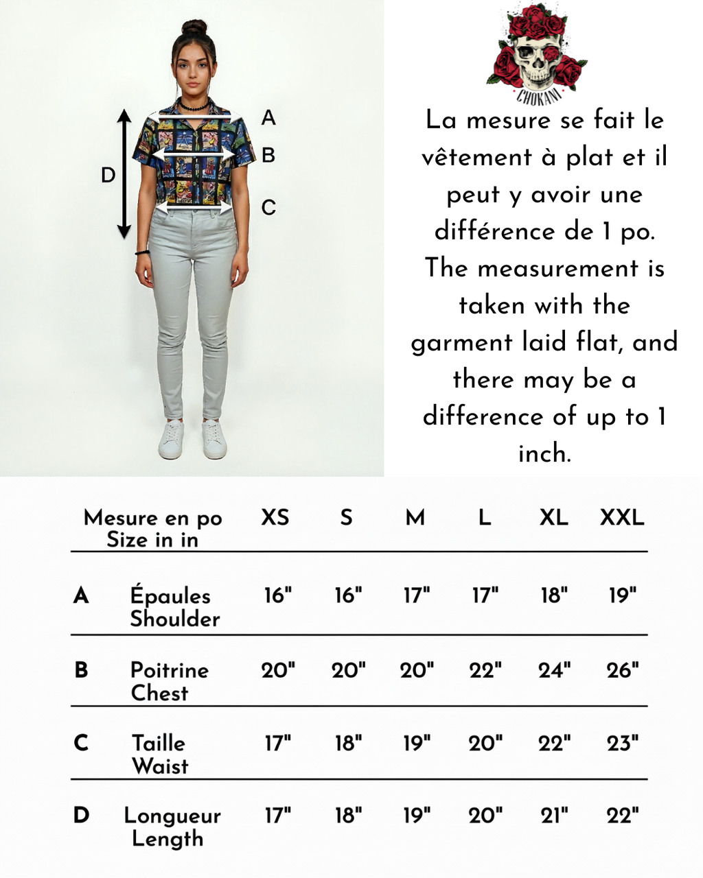 Chemise crop lotería mexicaine