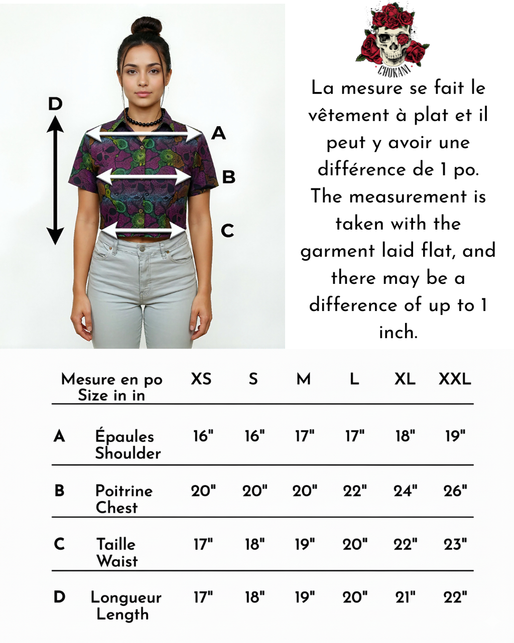 Chemise crop skull paisley