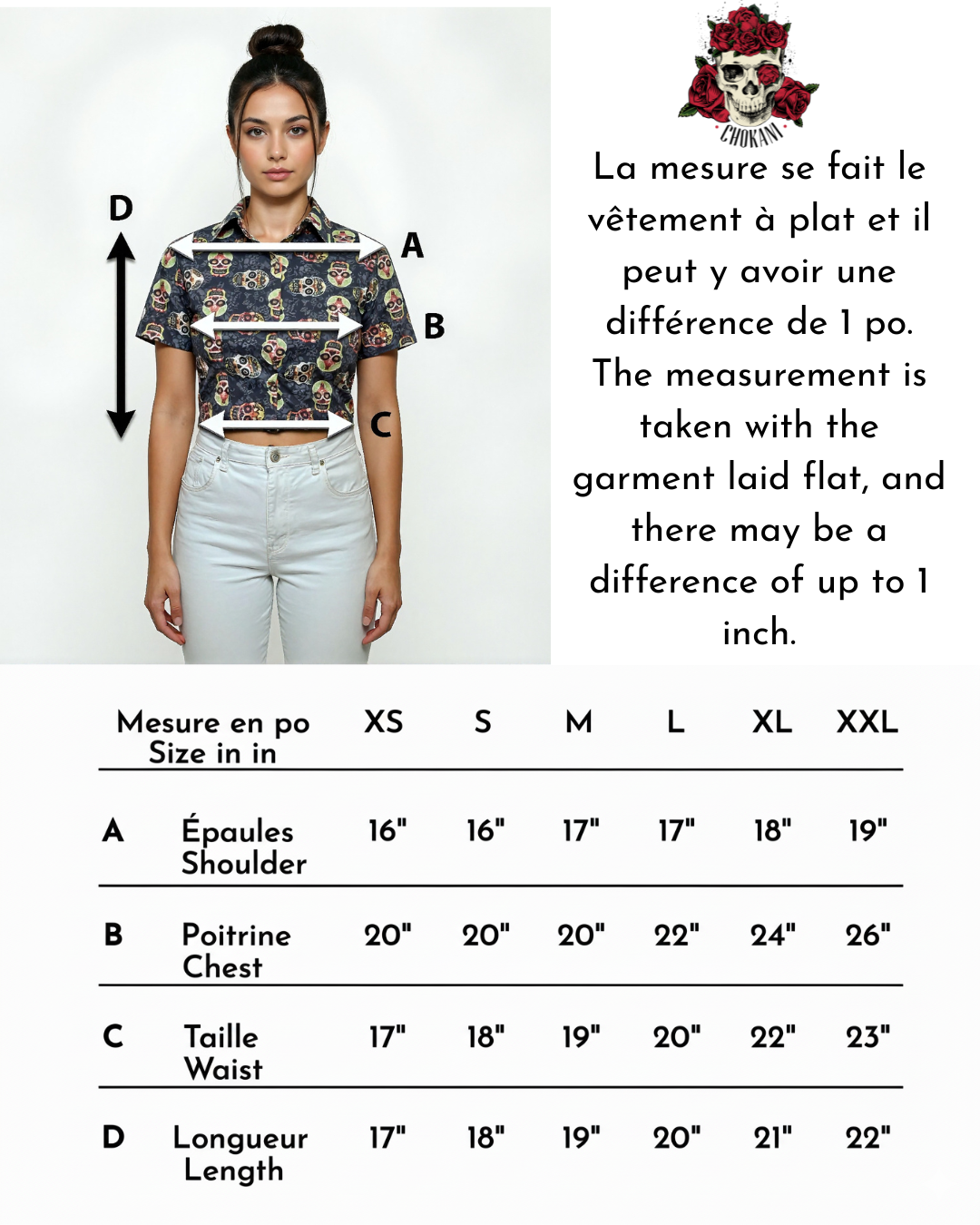 Chemise crop tête de mort