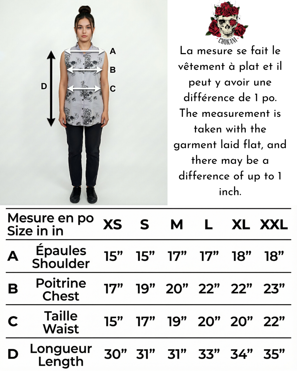 Tunique longue mauve sans manches crânes