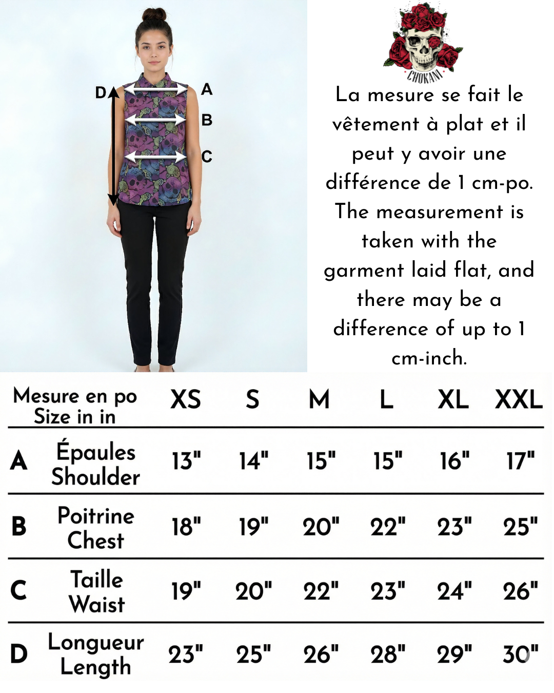 Top sans manches alternatif Skull & paisley