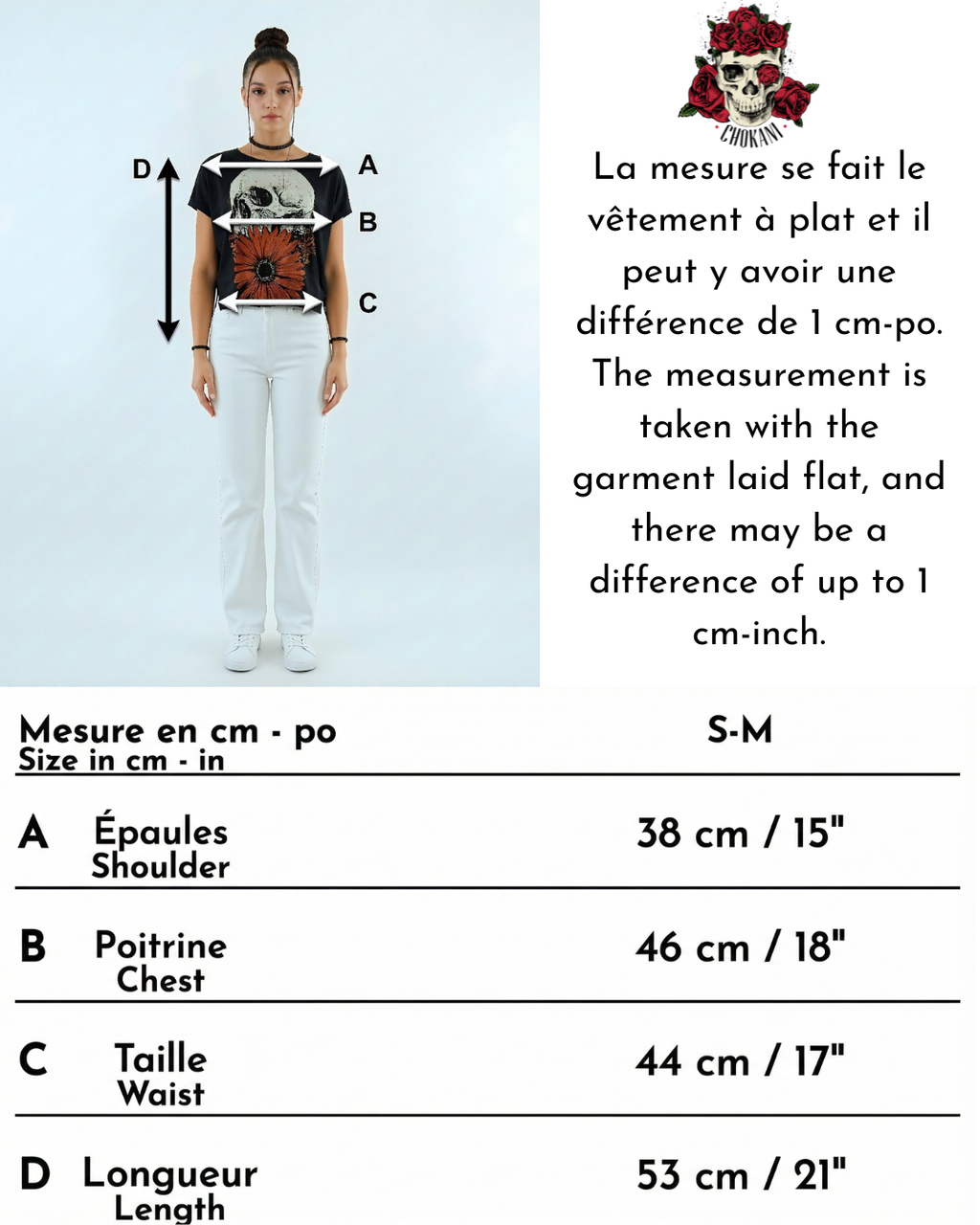 T-shirt skull femme noir