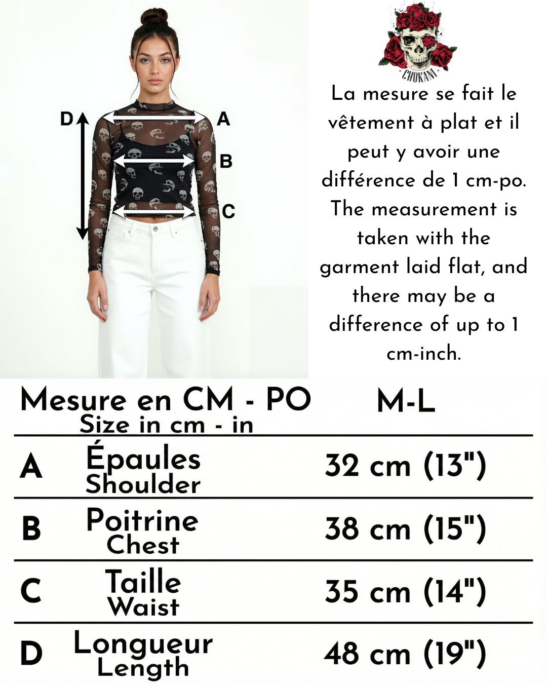 Top transparent skull femme