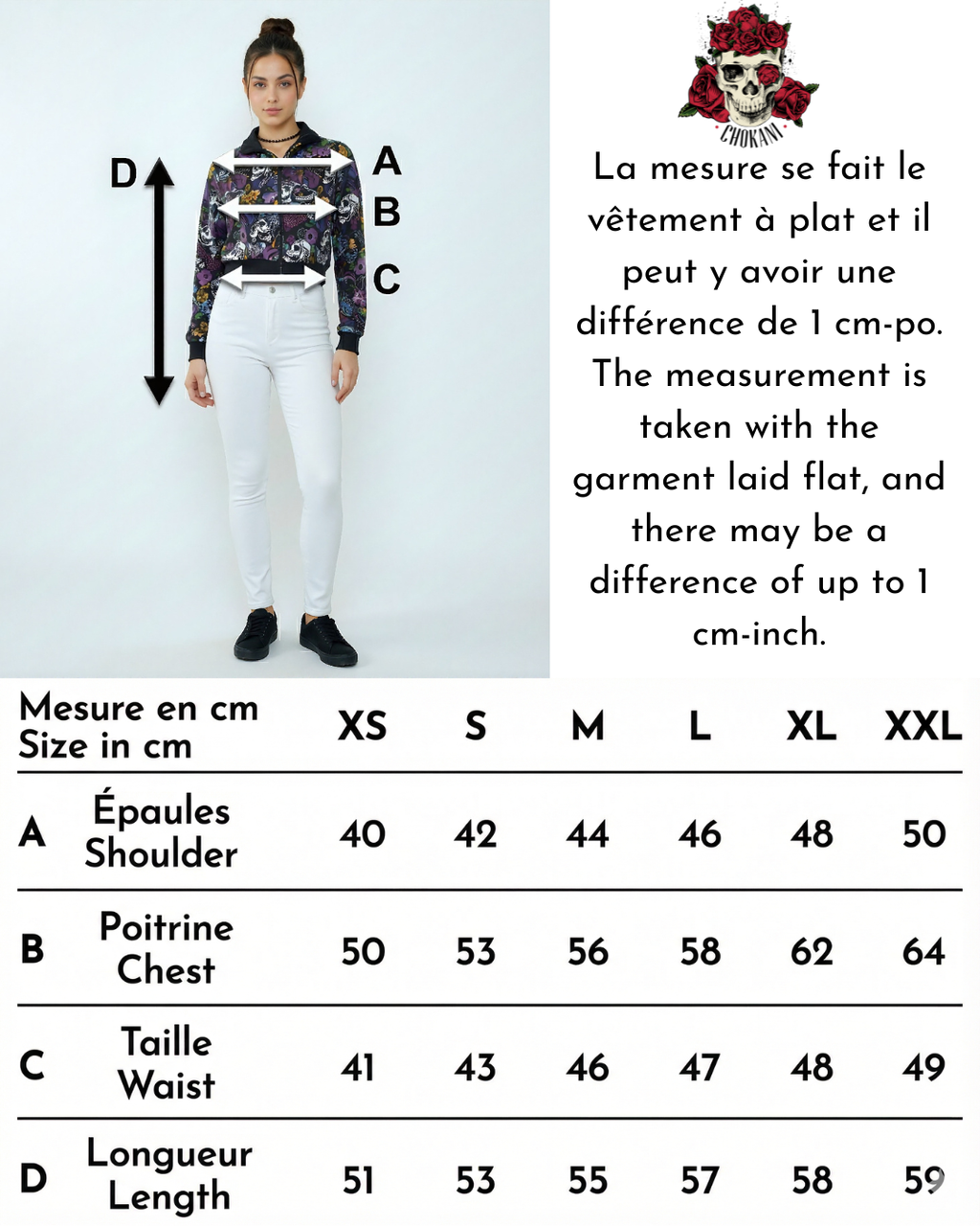 Blouson femme skull coloré