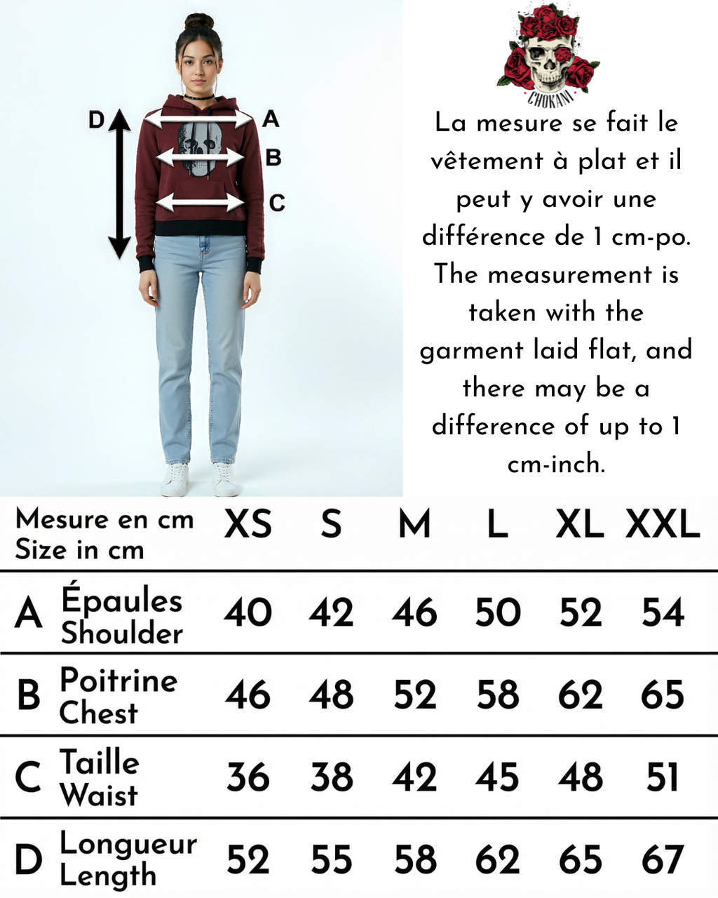 Sweat à capuche crâne femme