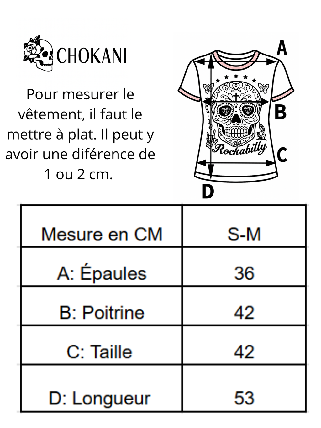 T-shirt Tête de Mort Rockabilly