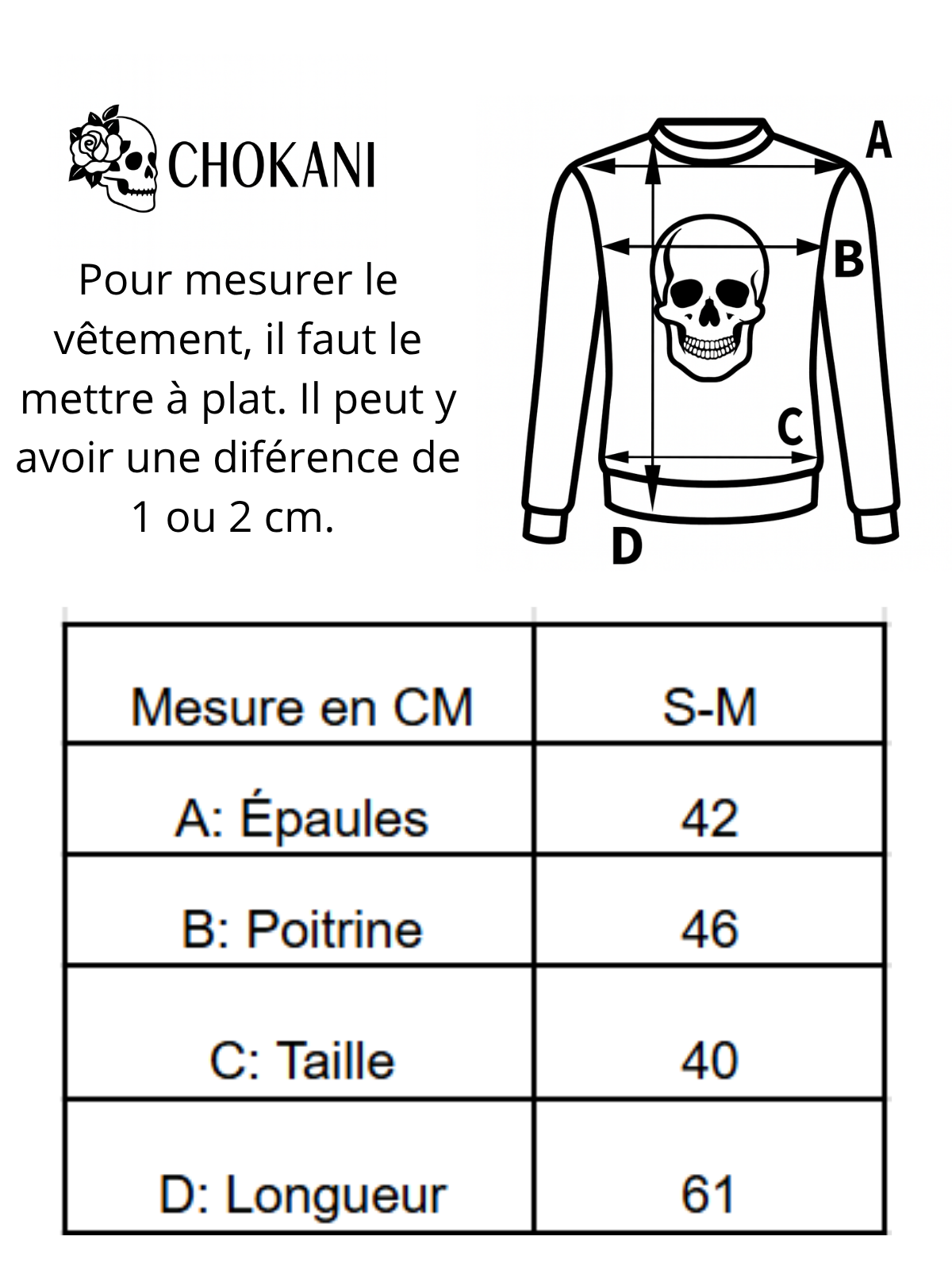 Chandail Skull Gothique Noir