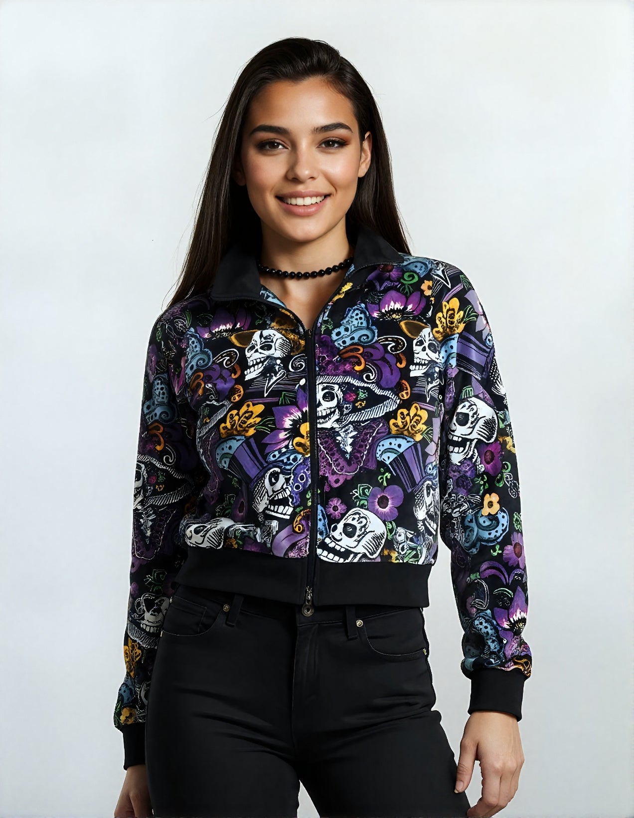 Blouson femme skull coloré