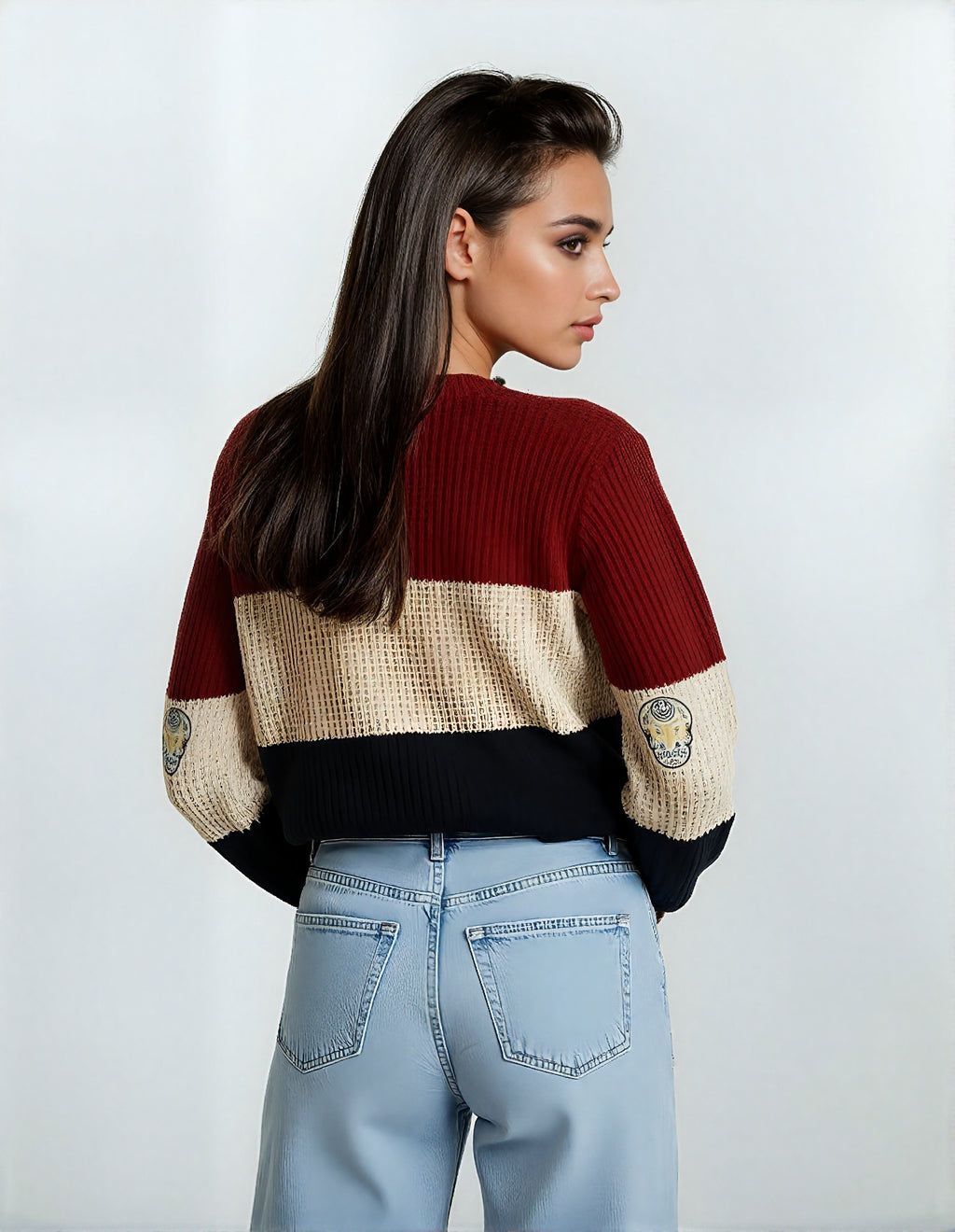 Pull bohème à motif Skull