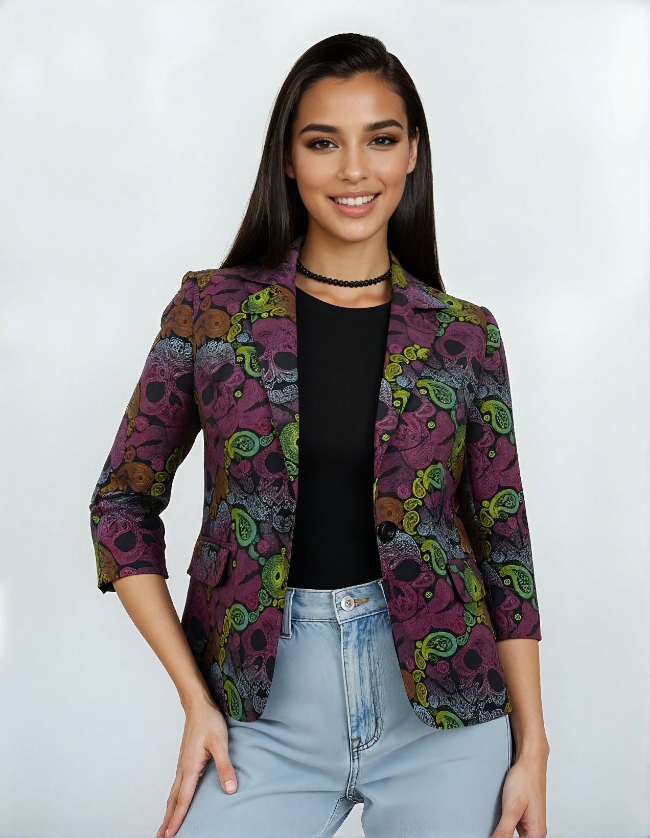 Blazer artistique femme skull