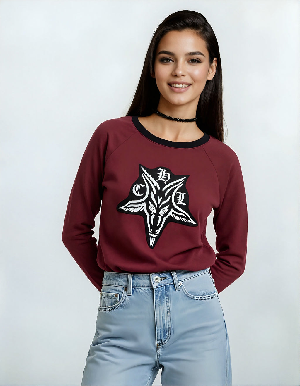 Pull gothique bordeaux