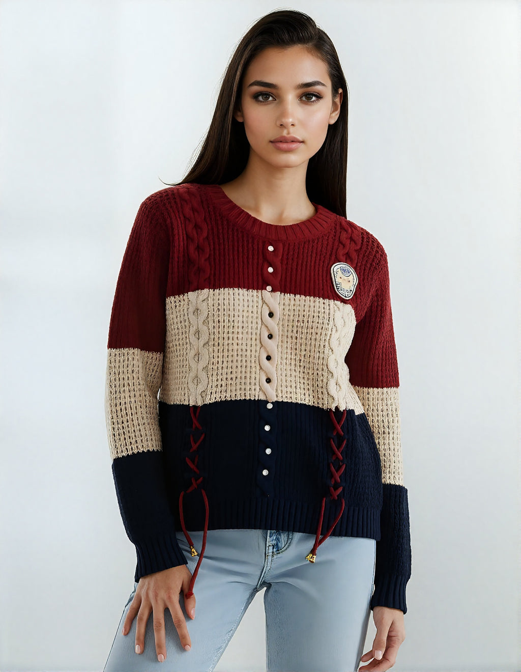 Pull bohème à motif Skull