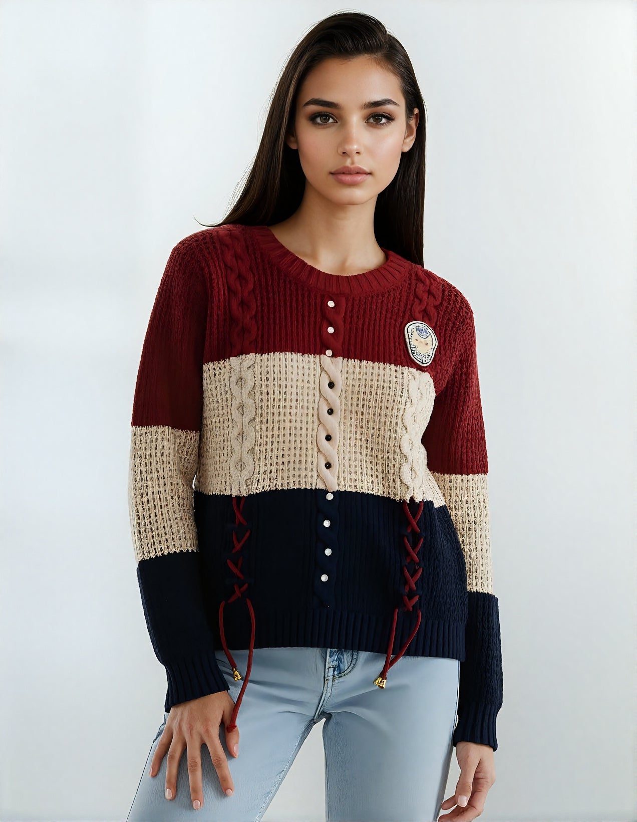 Pull bohème à motif Skull