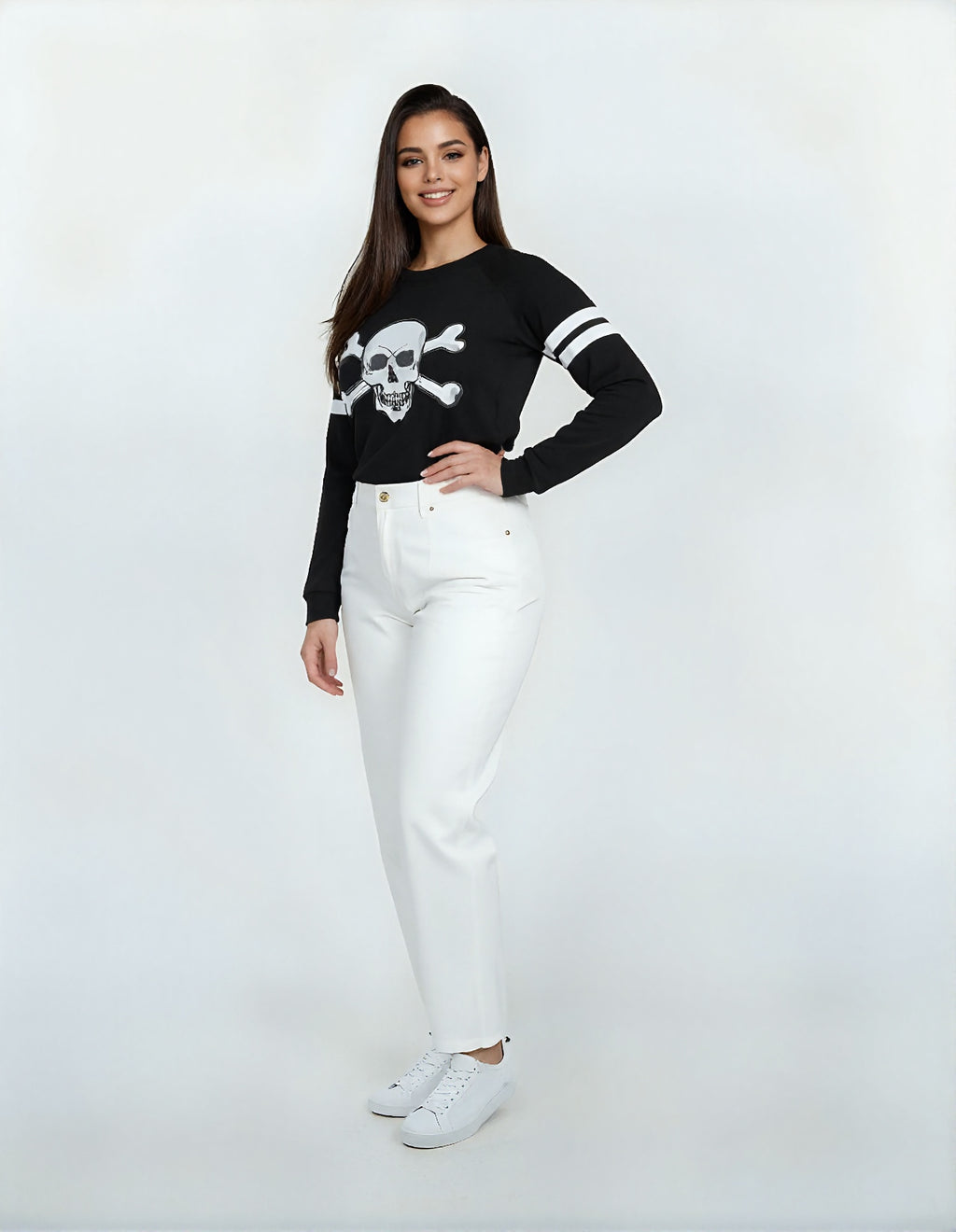 Haut noir crâne & crossbones