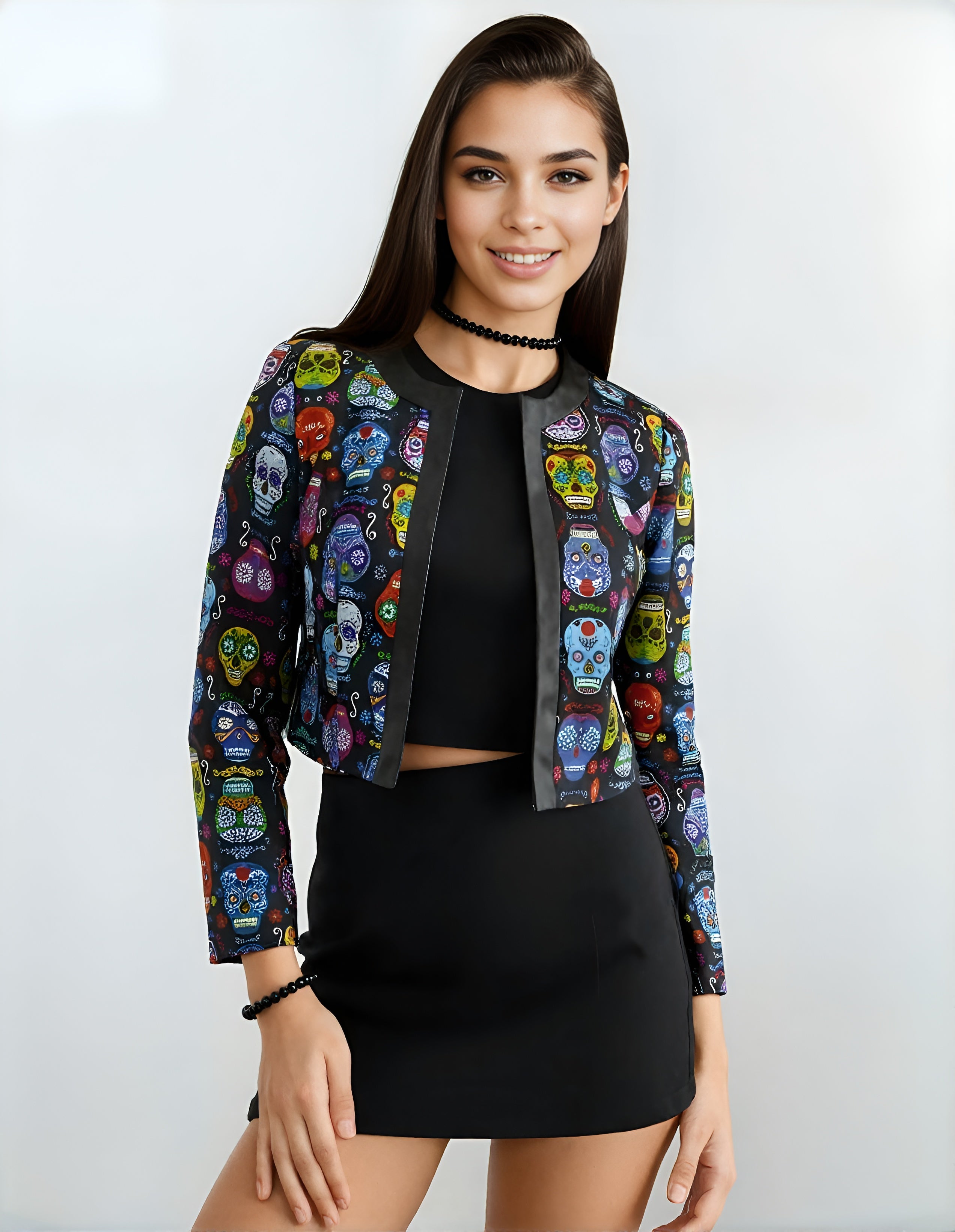 Crop blazer skull vibrant