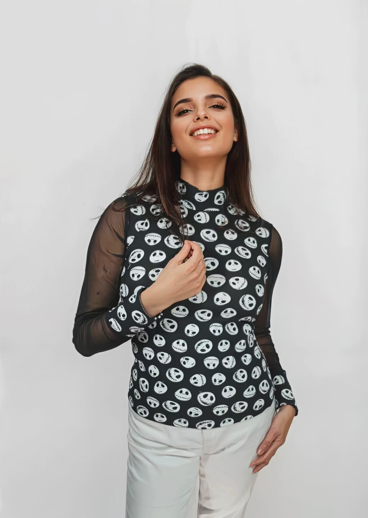 Haut manches longues transparentes