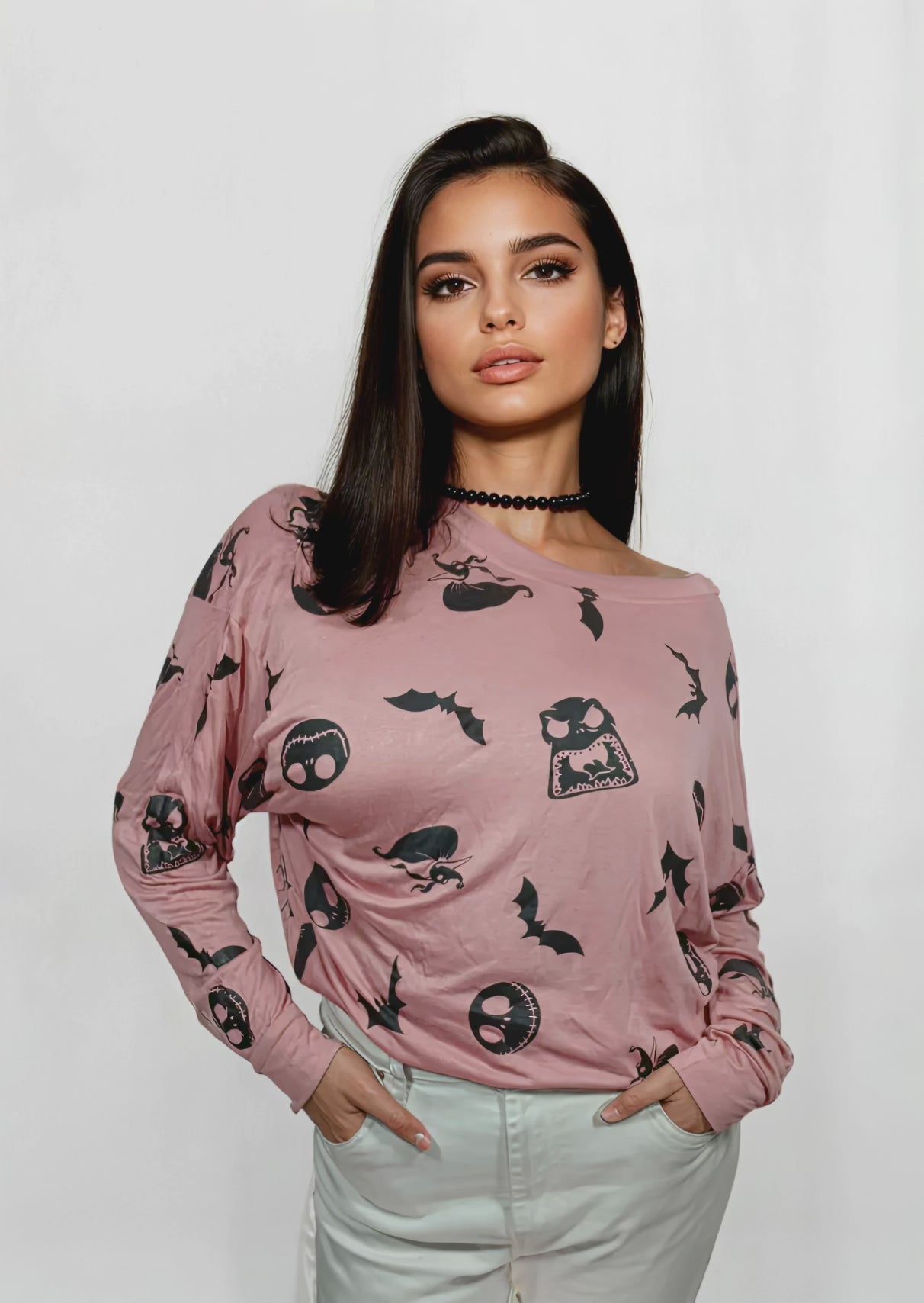 Haut décontracté gothique rose