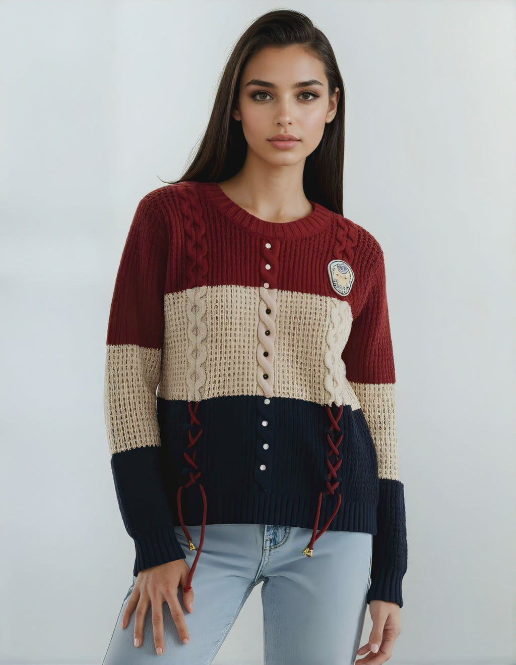 Pull bohème à motif Skull