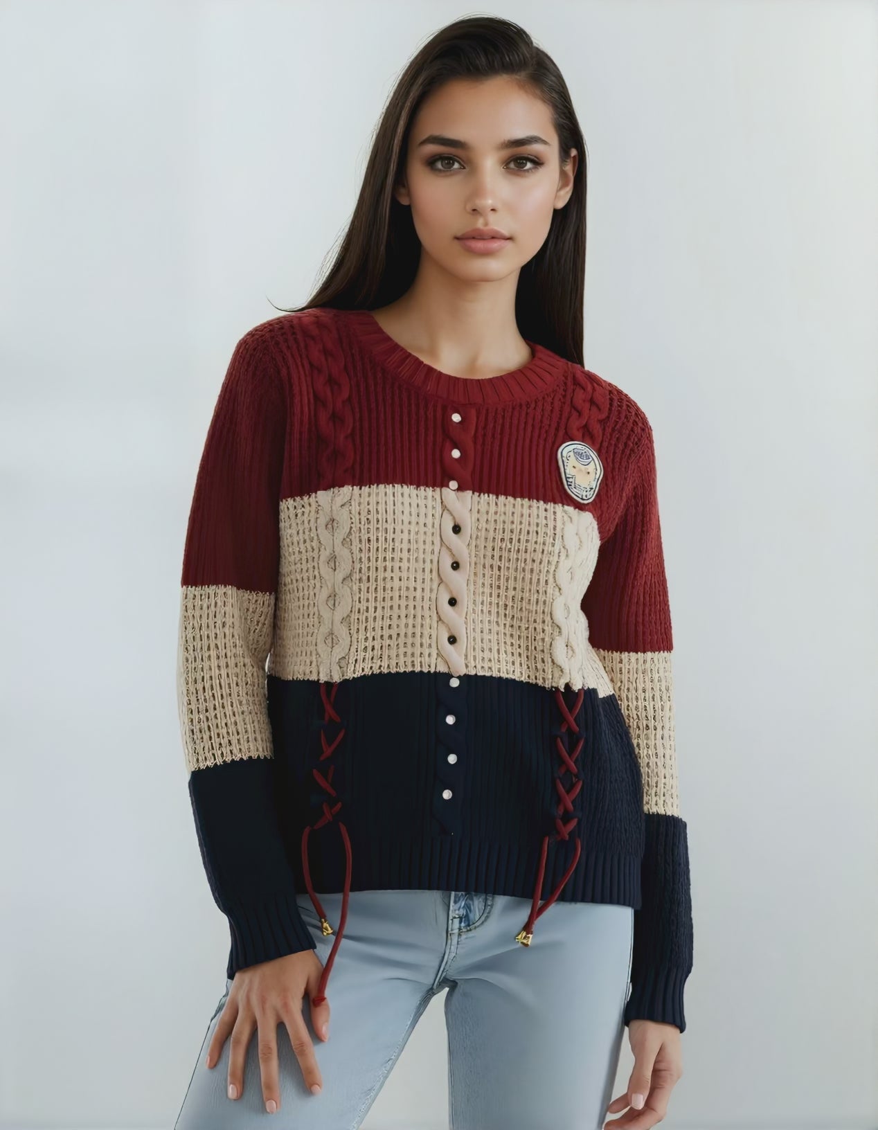 Pull bohème à motif Skull