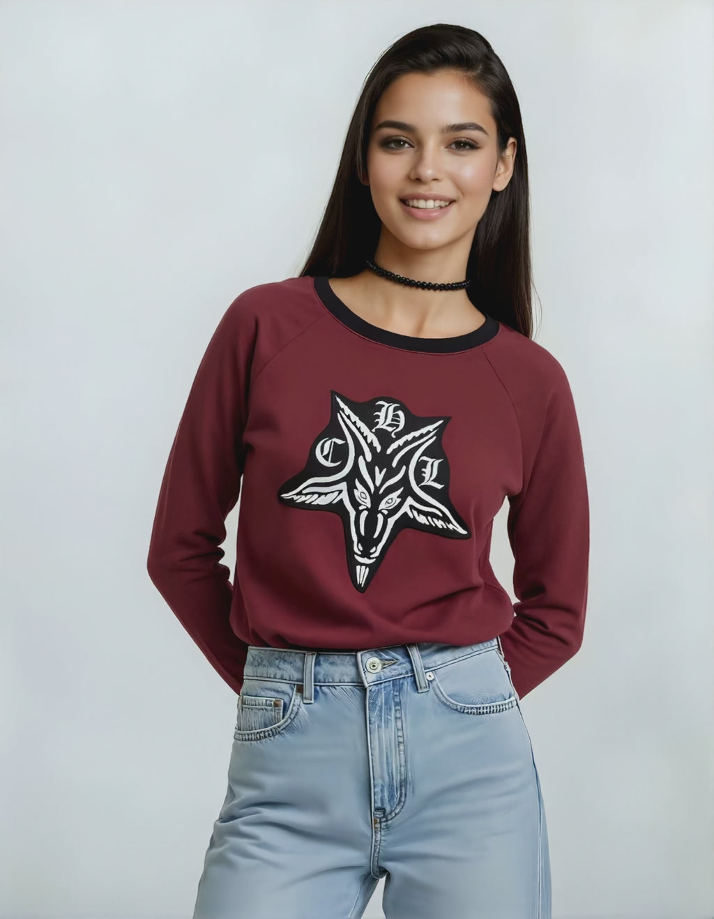 Pull gothique bordeaux