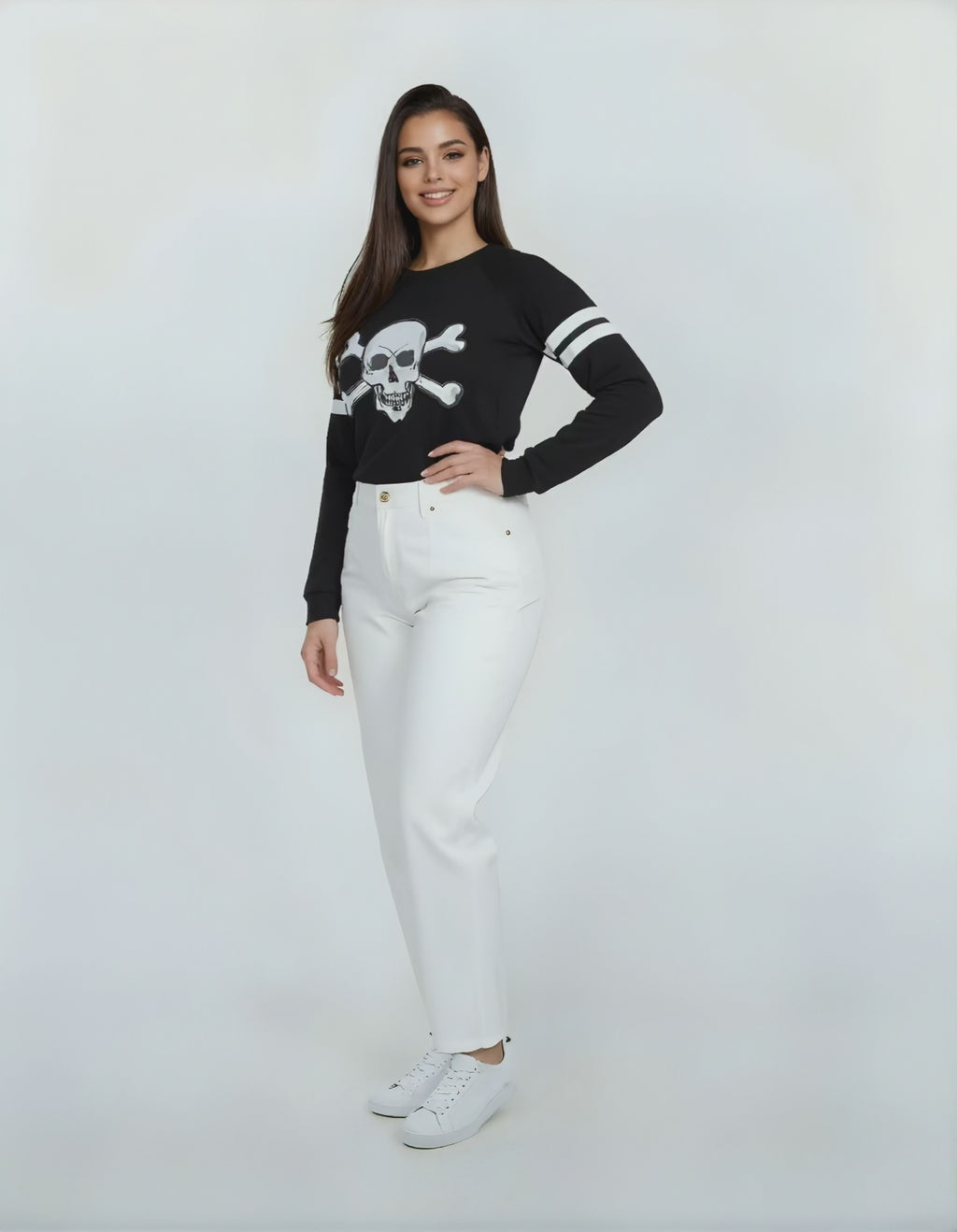 Haut noir crâne & crossbones