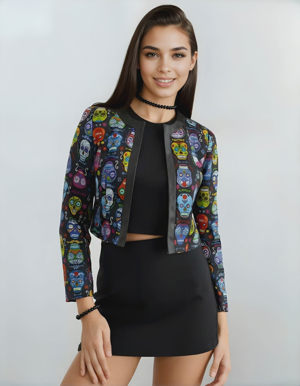 Crop blazer skull vibrant