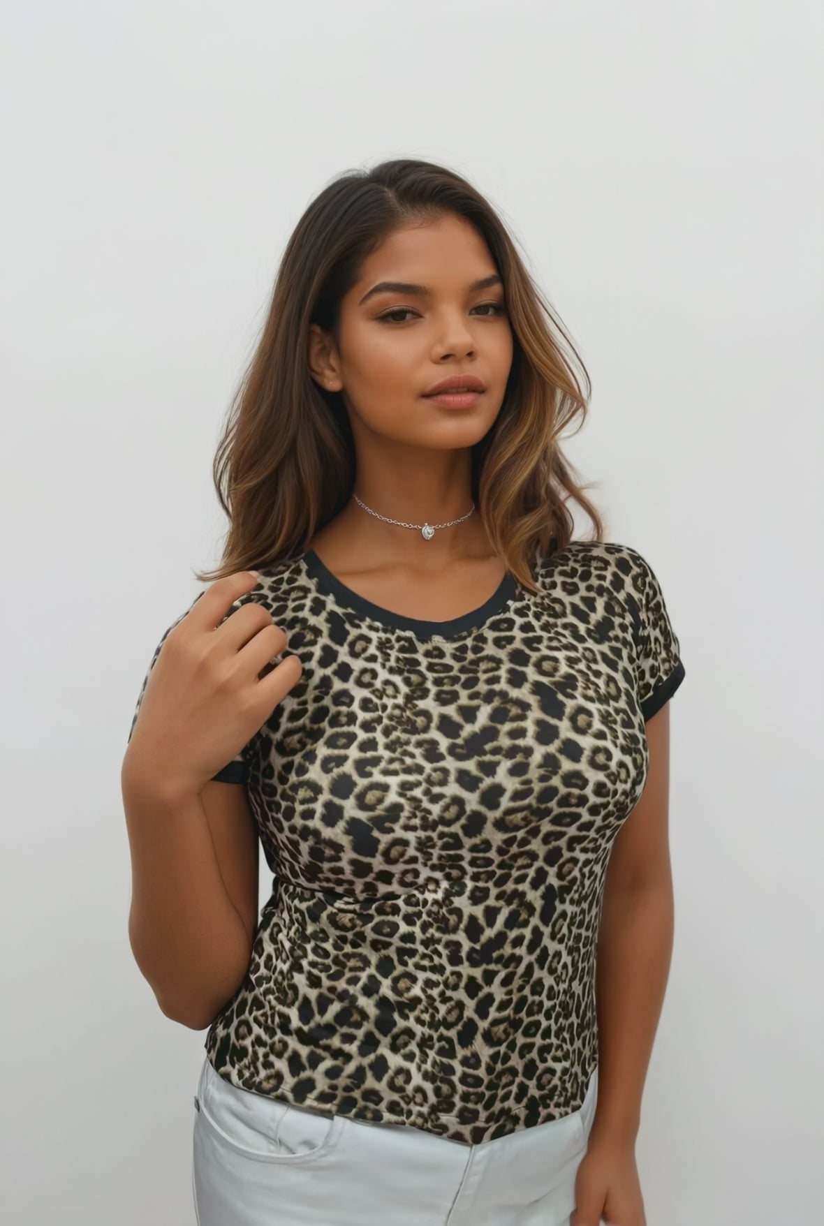 T-shirt léopard imprimé sauvage & tendance