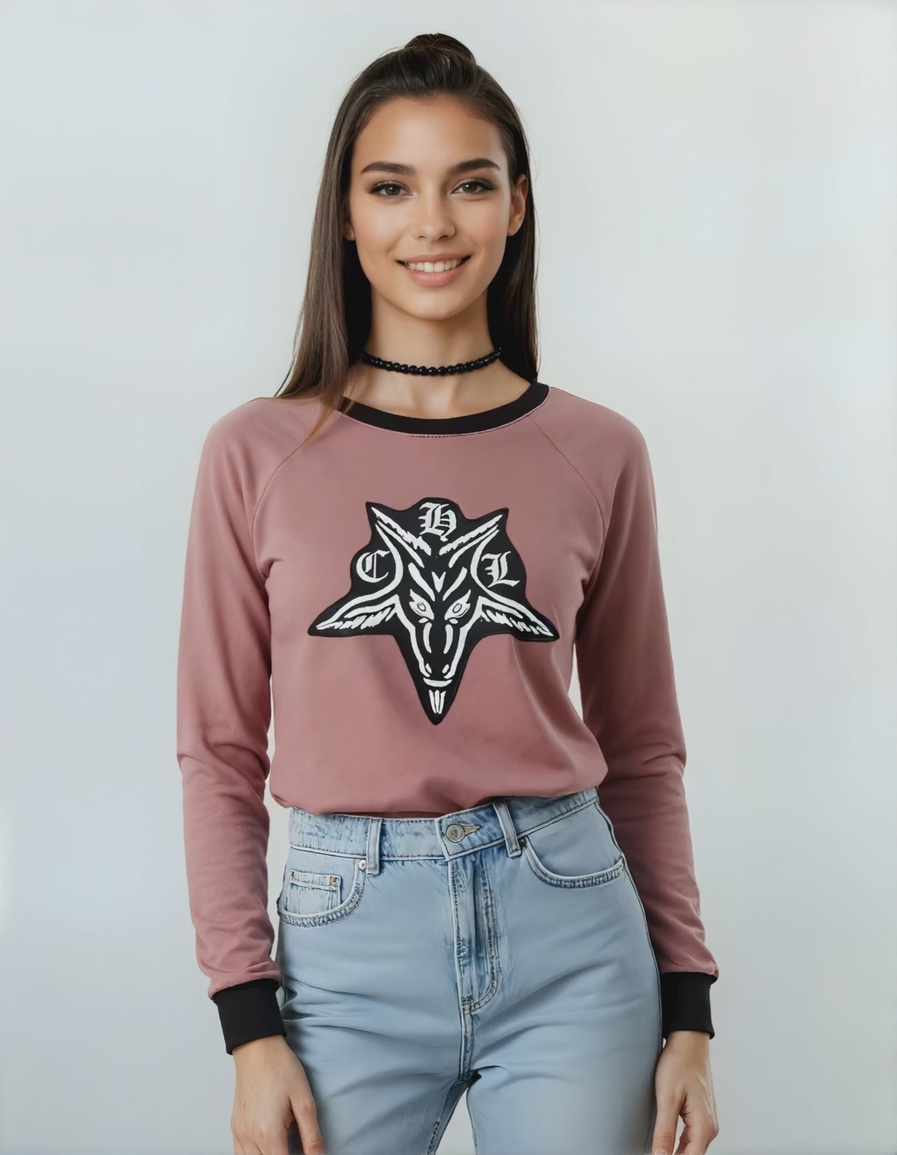 Sweat gothique rose bélier