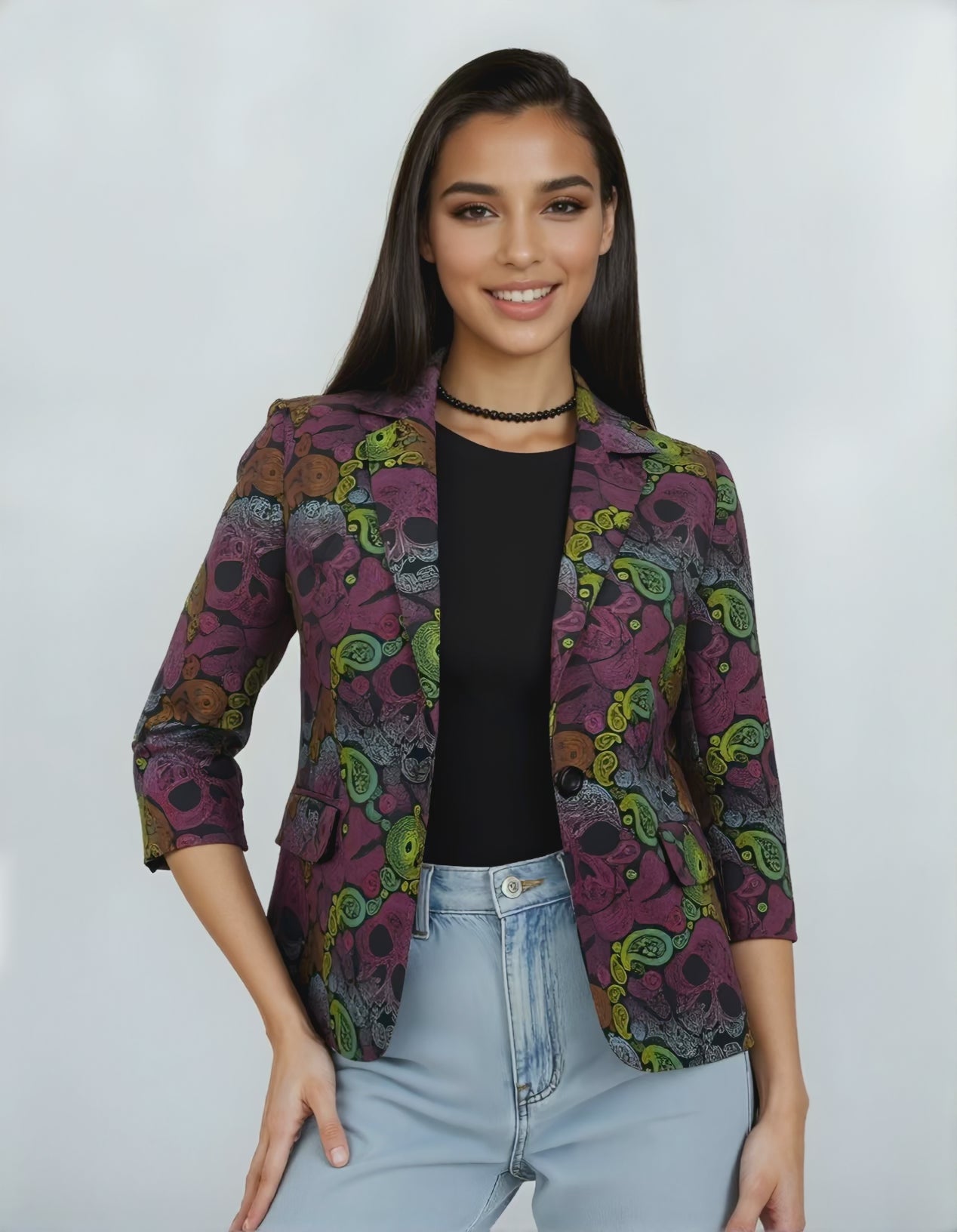 Blazer artistique femme skull